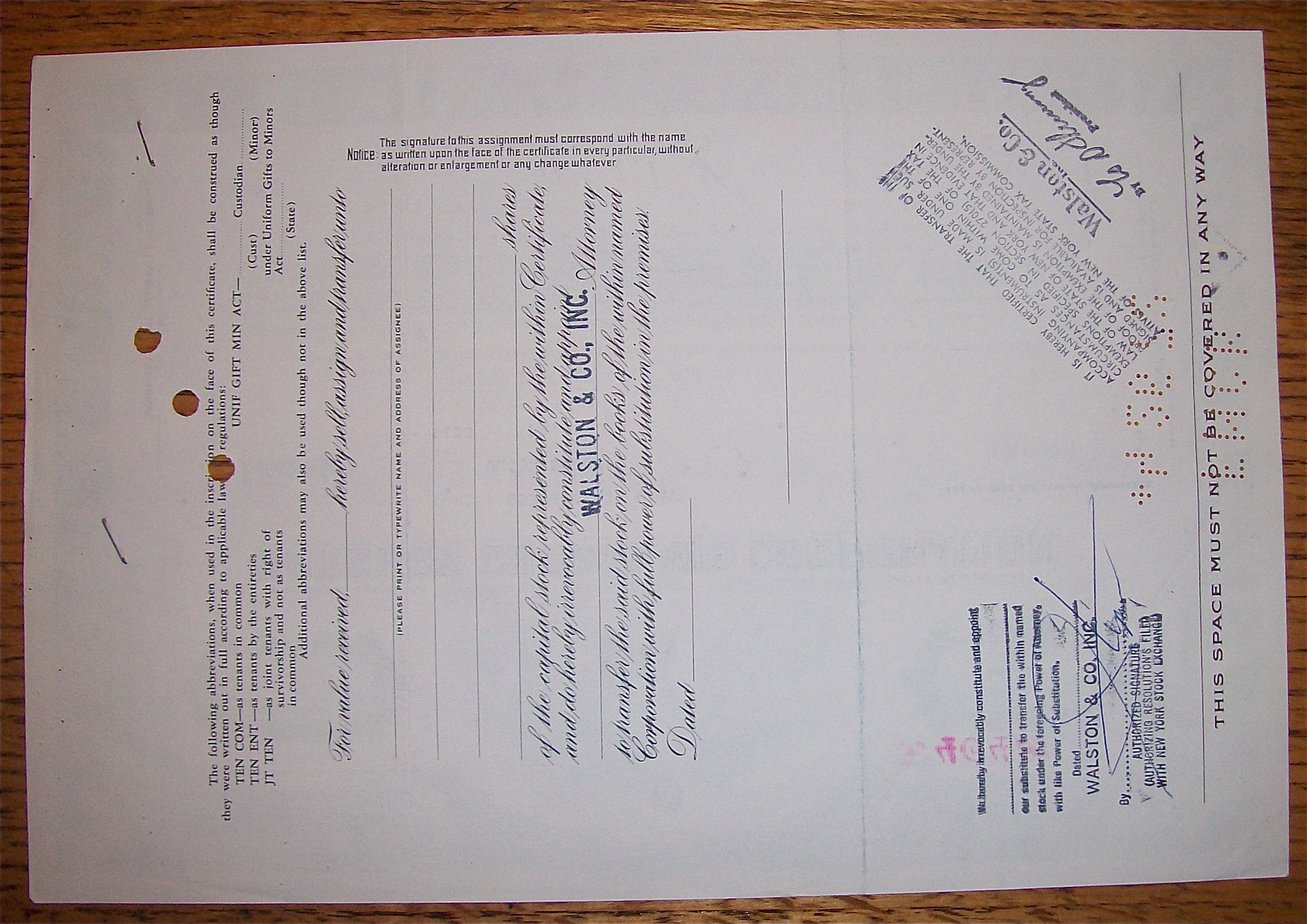 1962 Hershey Chocolate Corp Stock Certificate