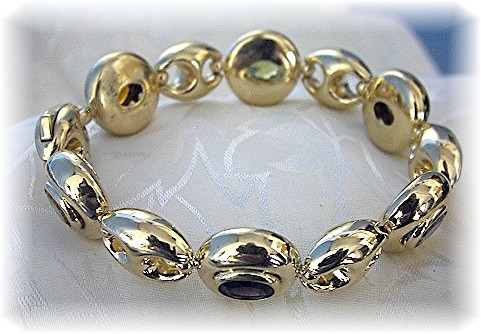 14K Gold Citrine Amethyst Topaze Peridot Bracelet 27.3