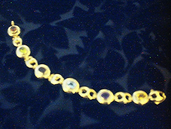 14K Gold Citrine Amethyst Topaze Peridot Bracelet 27.3