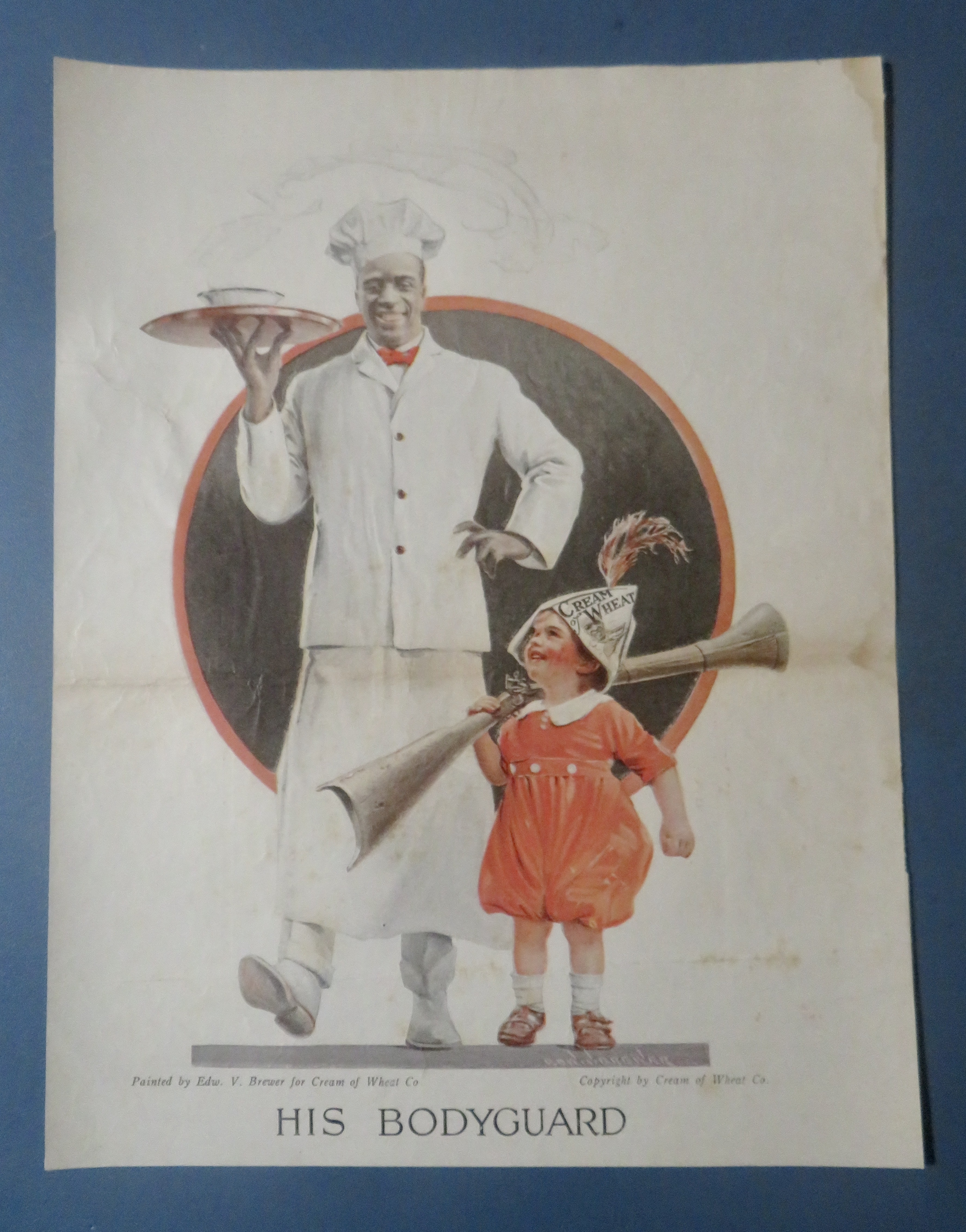 1921 Cream Of Wheat Cereal with Cereal Man & Little Boy