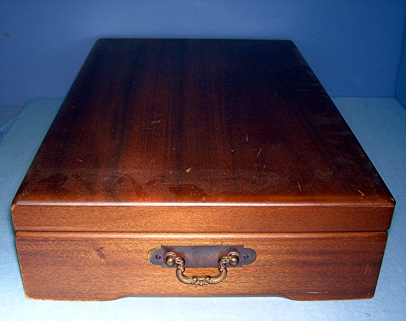 Wooden Silver Silk Lined Storage Box