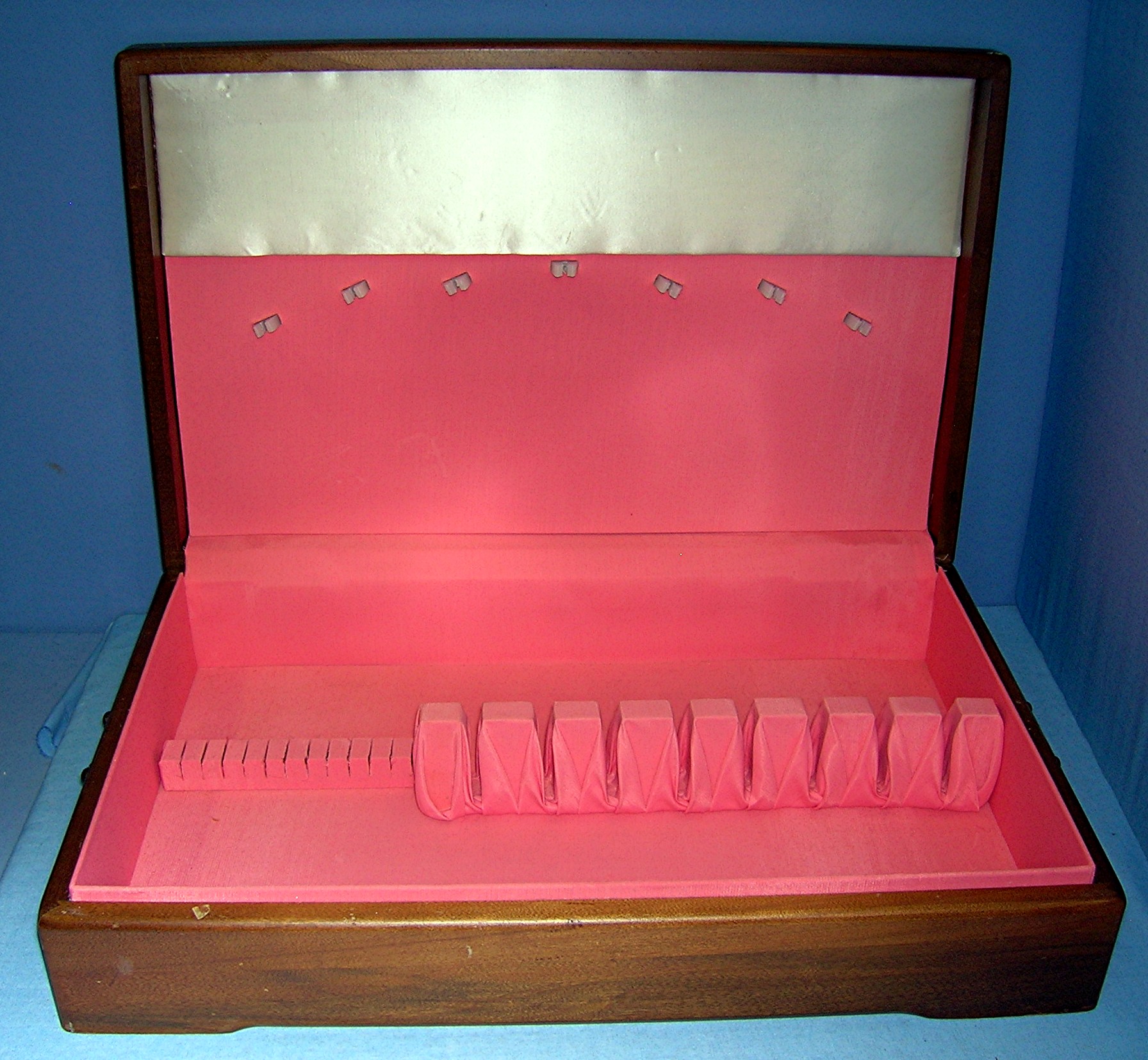 Wooden Silver  Silk Lined Storage Box