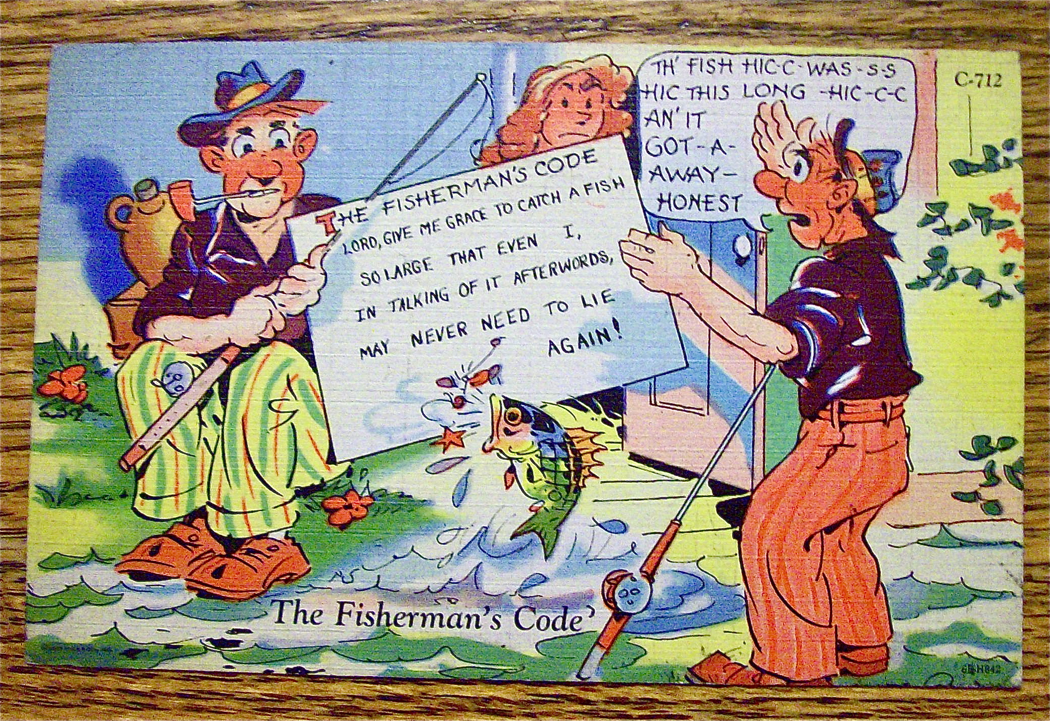 The Fisherman's Code with Two Fisherman Postcard