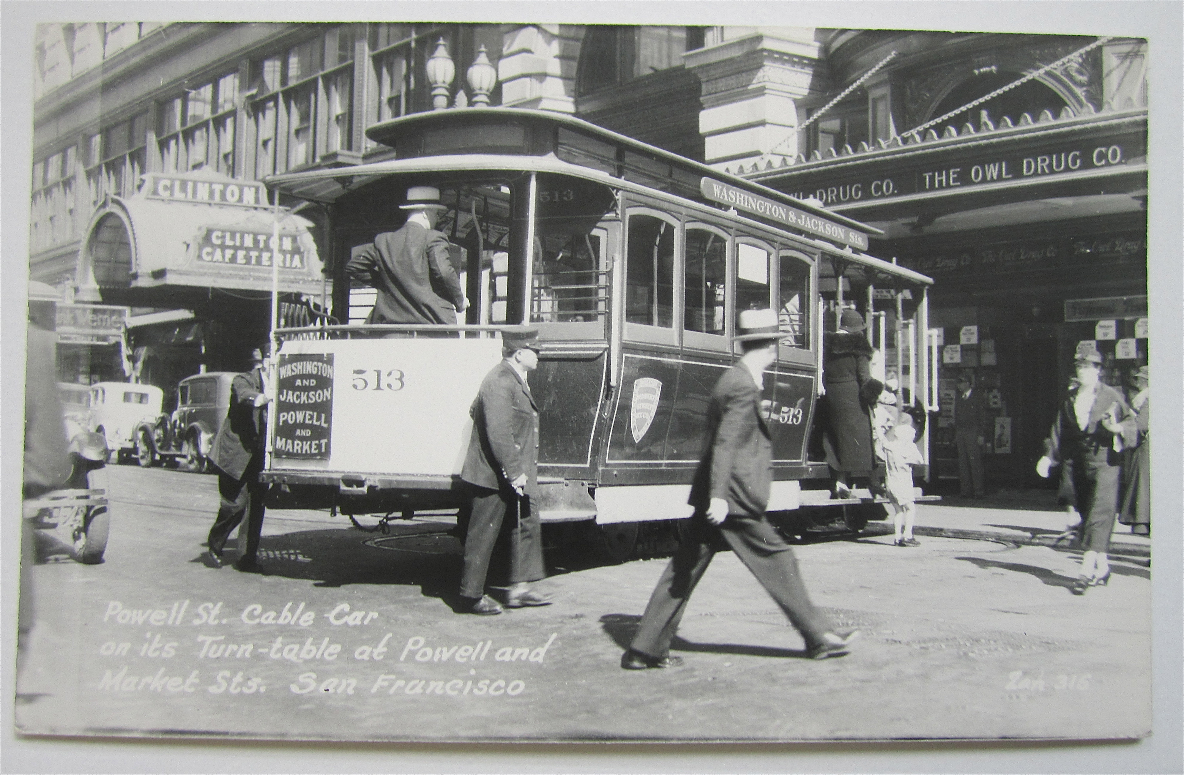 Powell St. Cable Car, Market St San Francisco Postcard