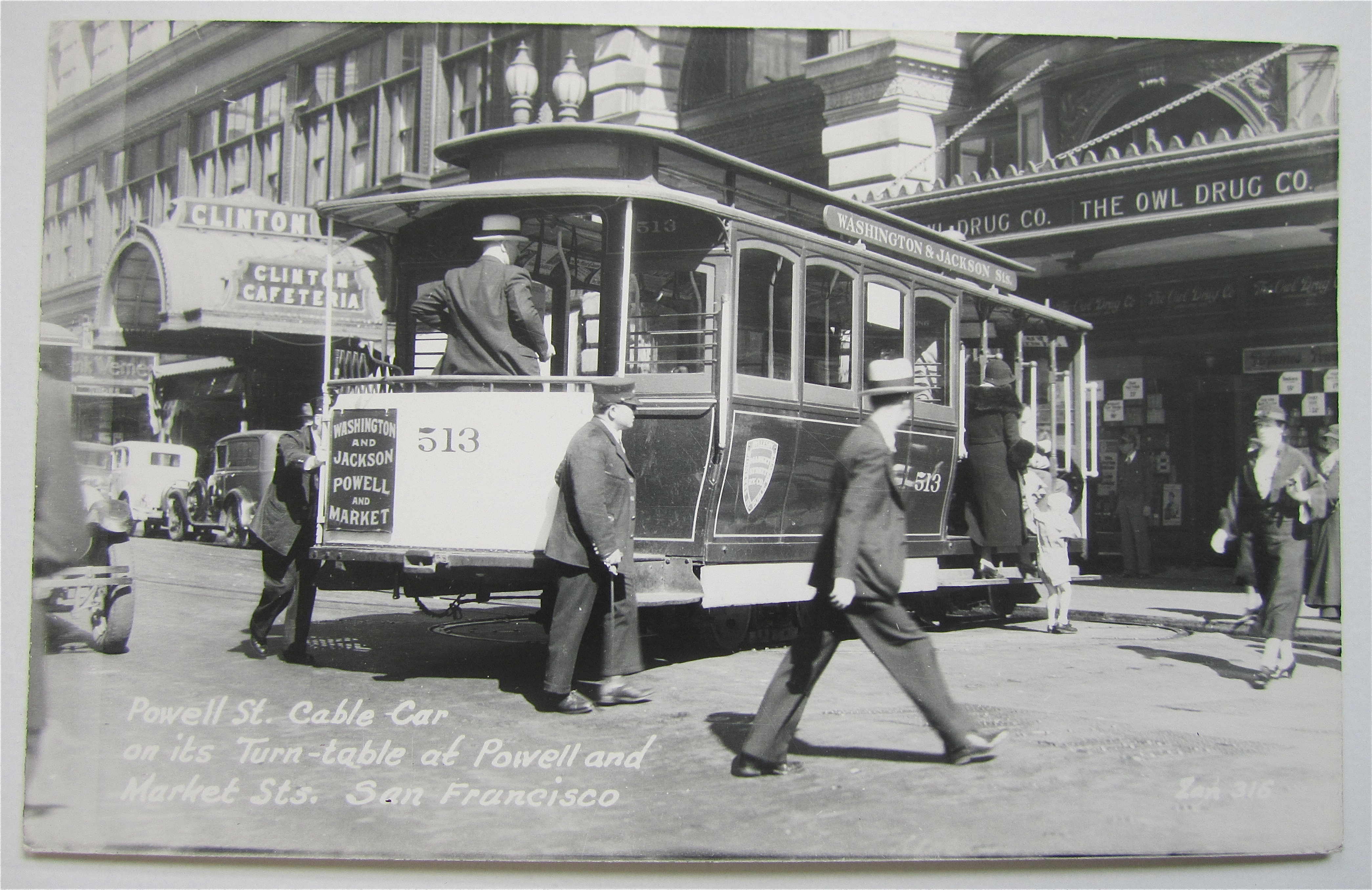 Powell St. Cable Car, Market St San Francisco Postcard