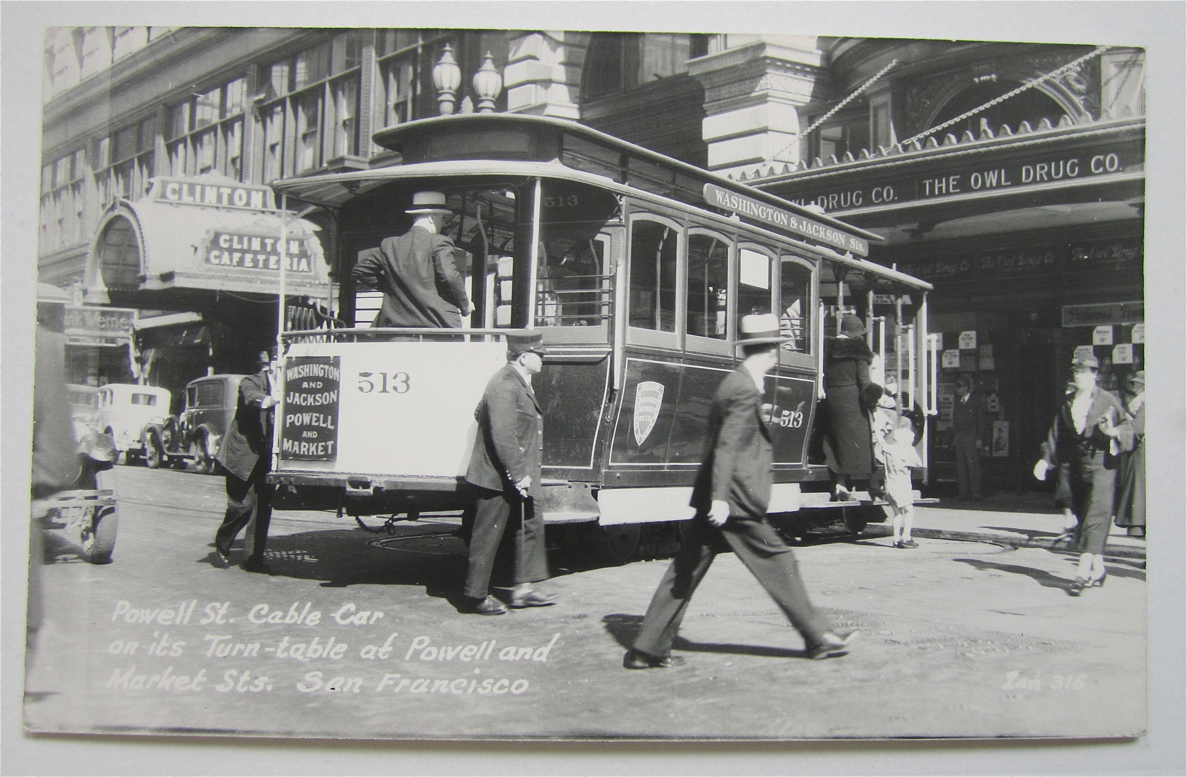 Powell St. Cable Car, Market St San Francisco Postcard