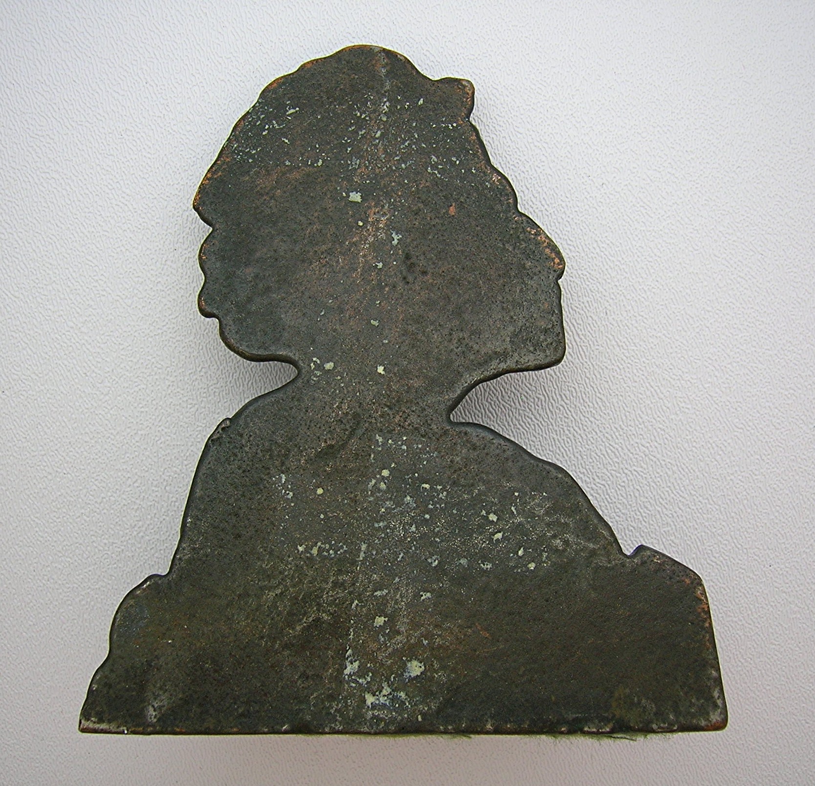 Cast Iron Copper Plate Native American Chief Book Ends