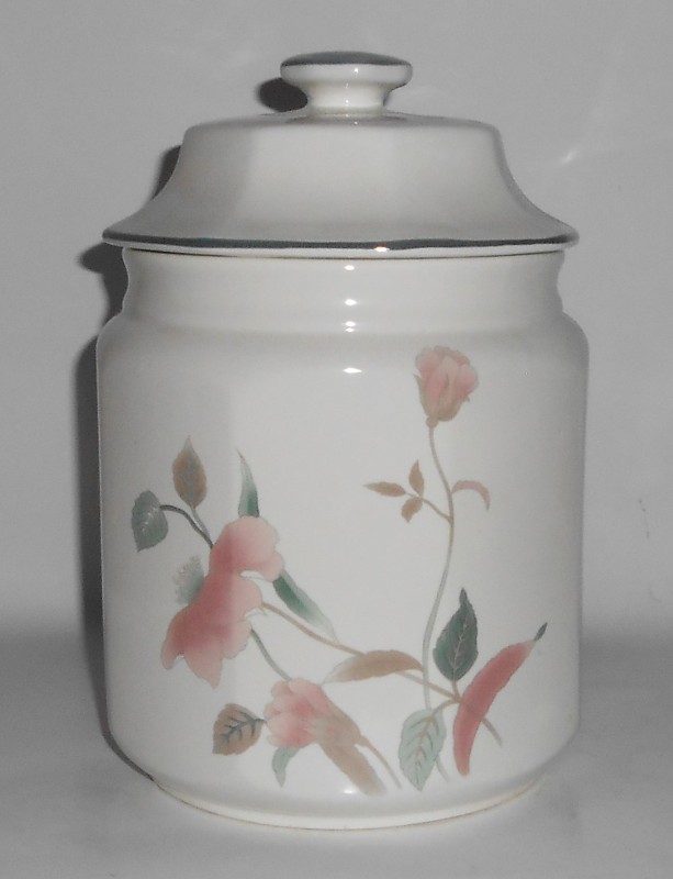 Mikasa China Silk Flowers Extra Large Canister w/Lid - MINT