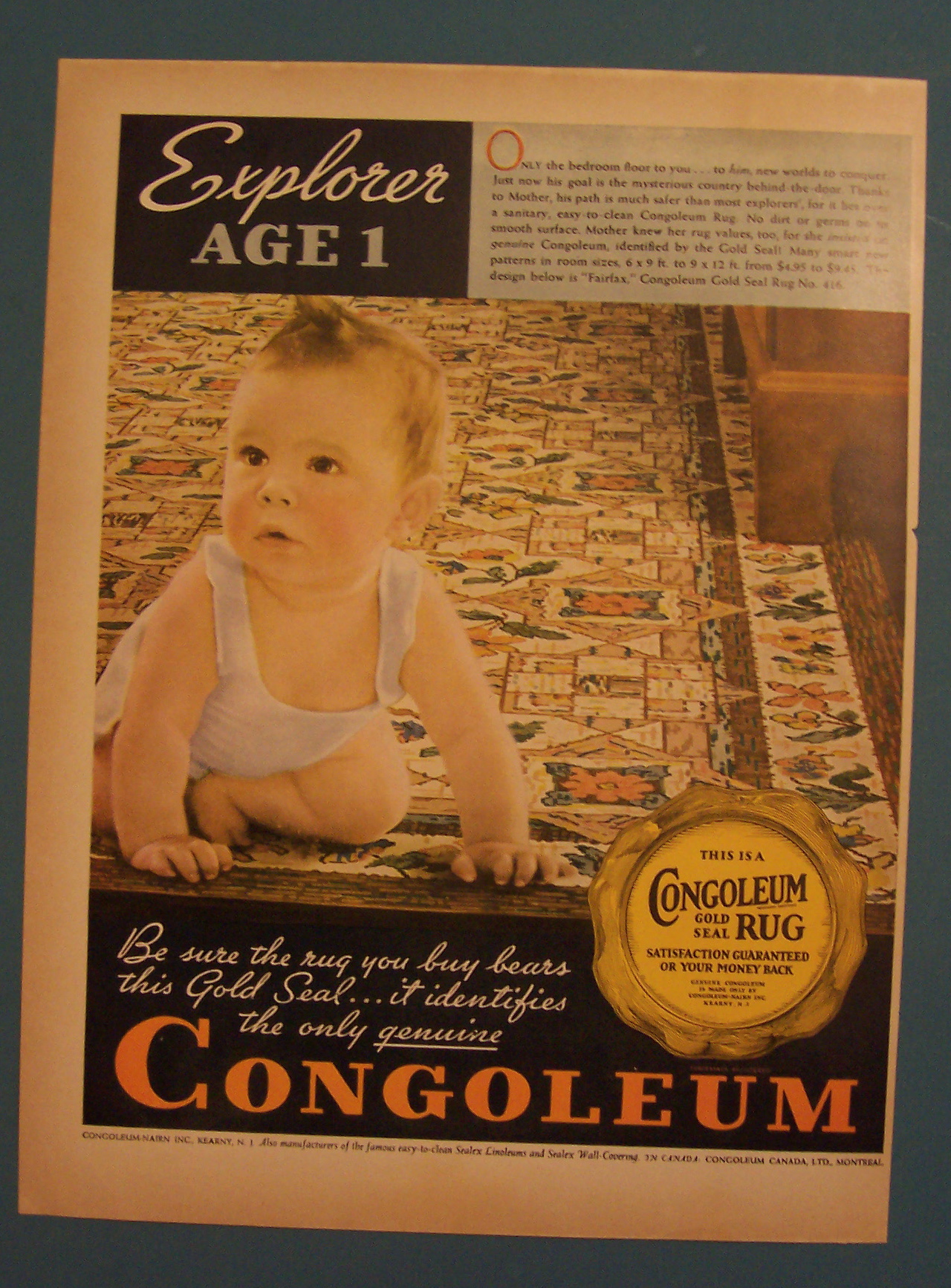 1935  Congoleum Gold Seal Rug