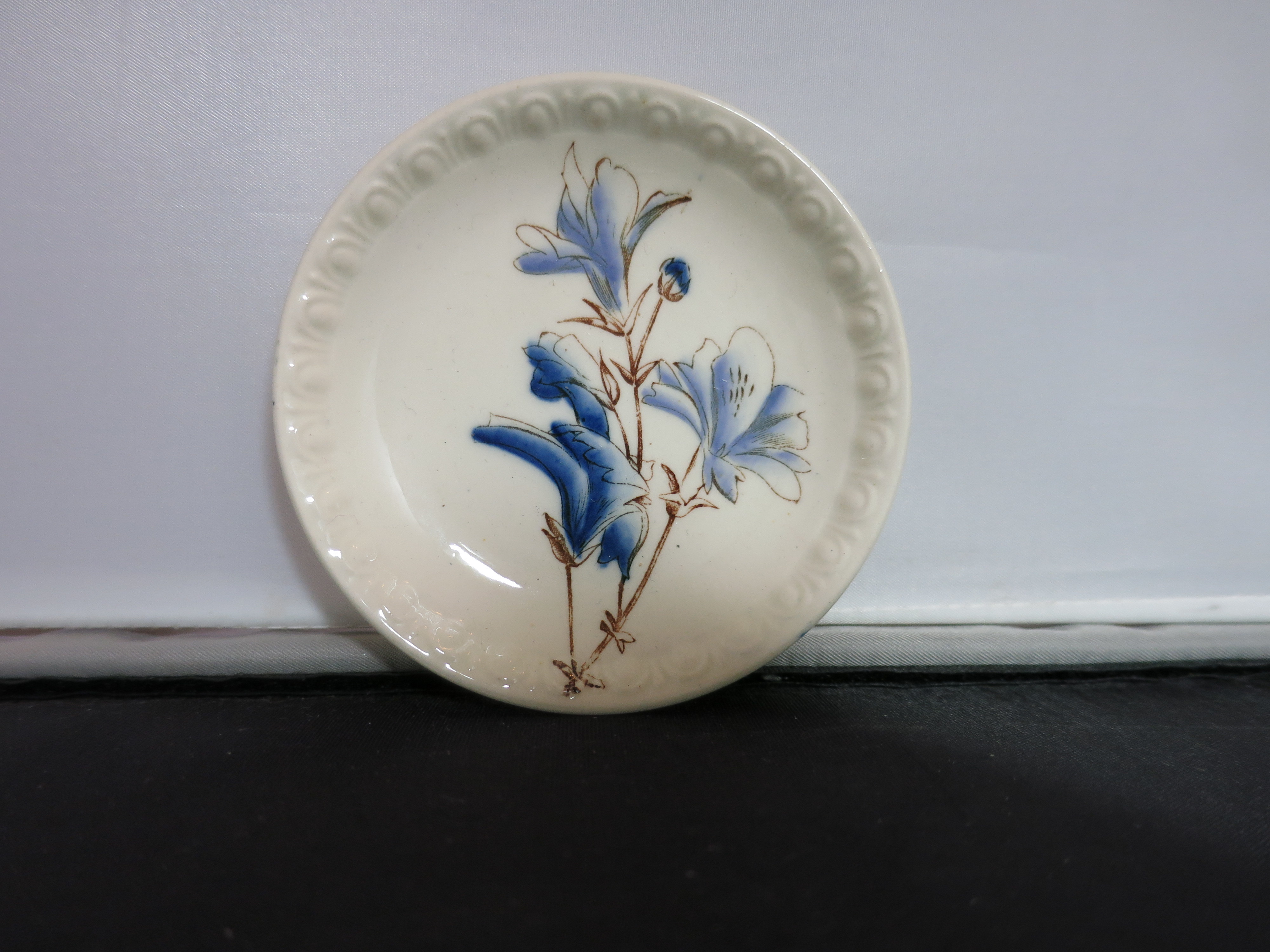 Antique Butter Pat Purple Flower Iris best guess Marked