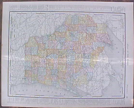 Map Wisconsin & Minnesota 1907 Rand McNally