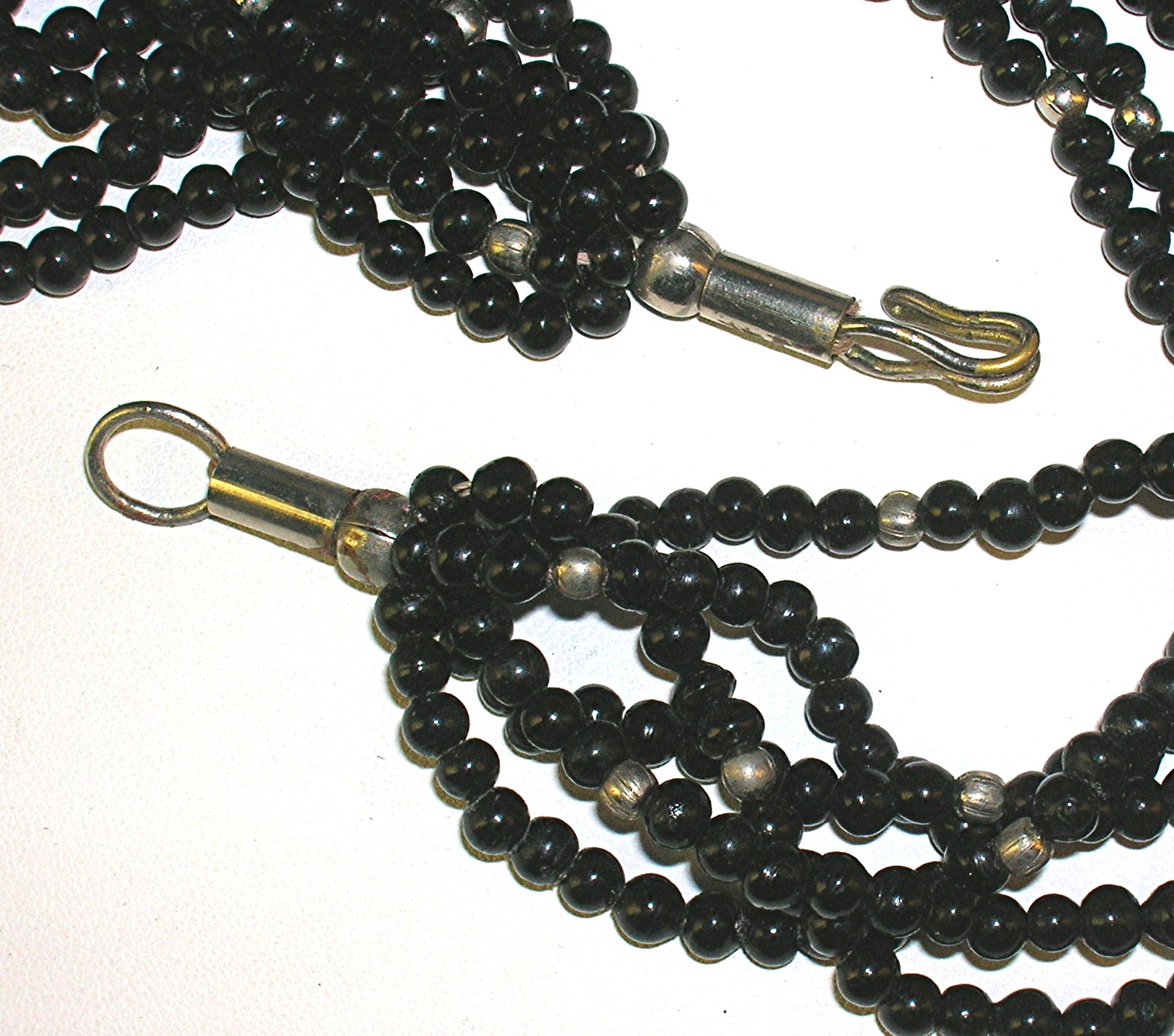 Black Onyx and Brass Bead necklace Brass Pendant
