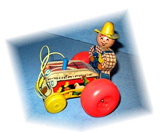 Fisher Price 61Farmer On Tractor Pull Toy