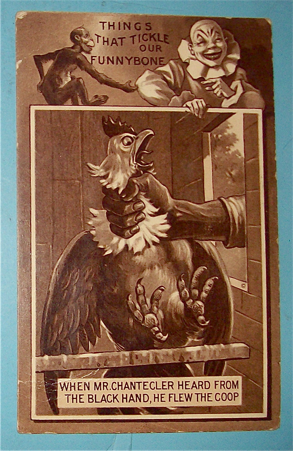 Choking the Rooster Postcard