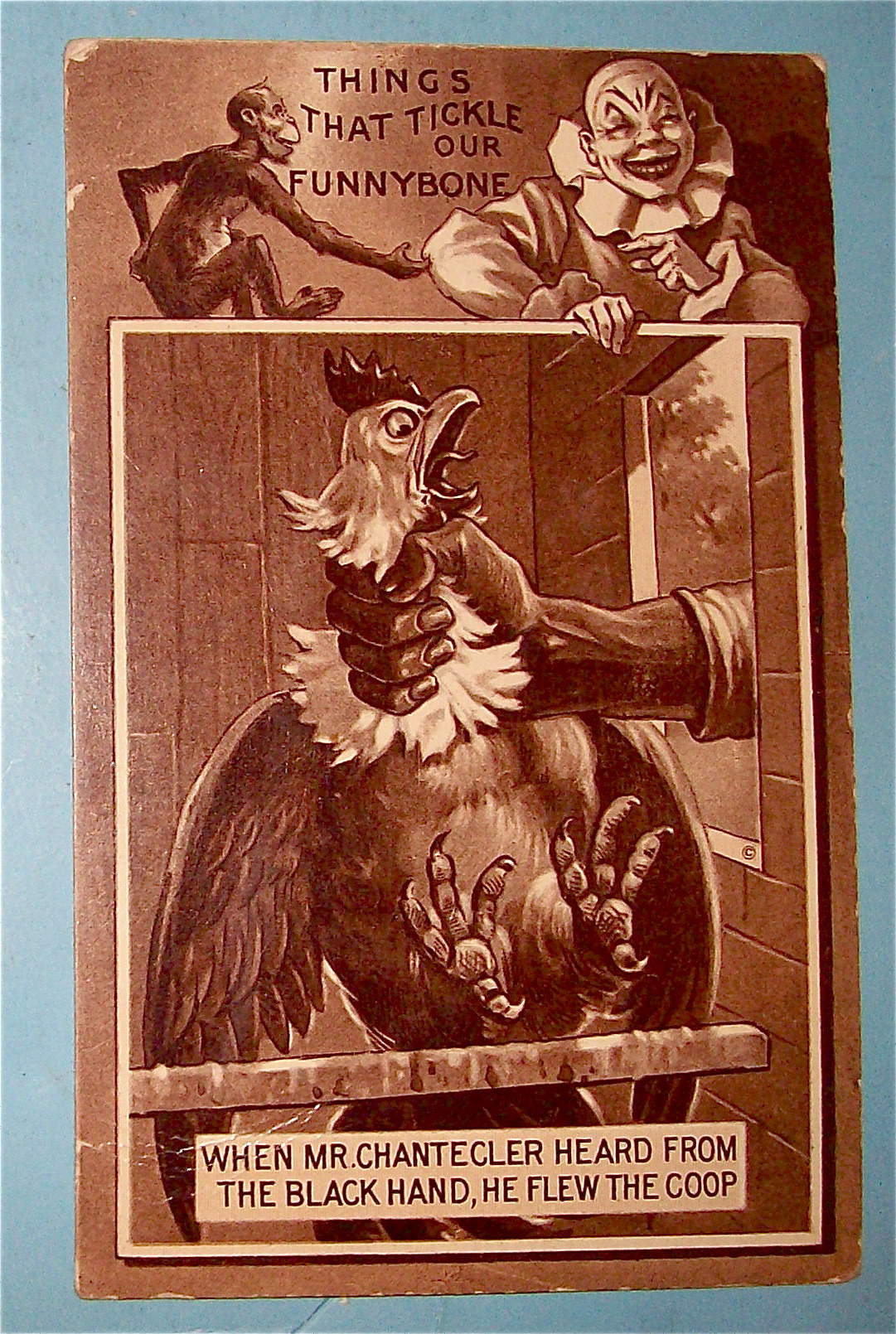 Choking the Rooster Postcard