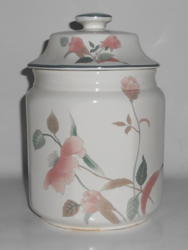 Mikasa China Silk Flowers Extra Large Canister w/Lid - MINT