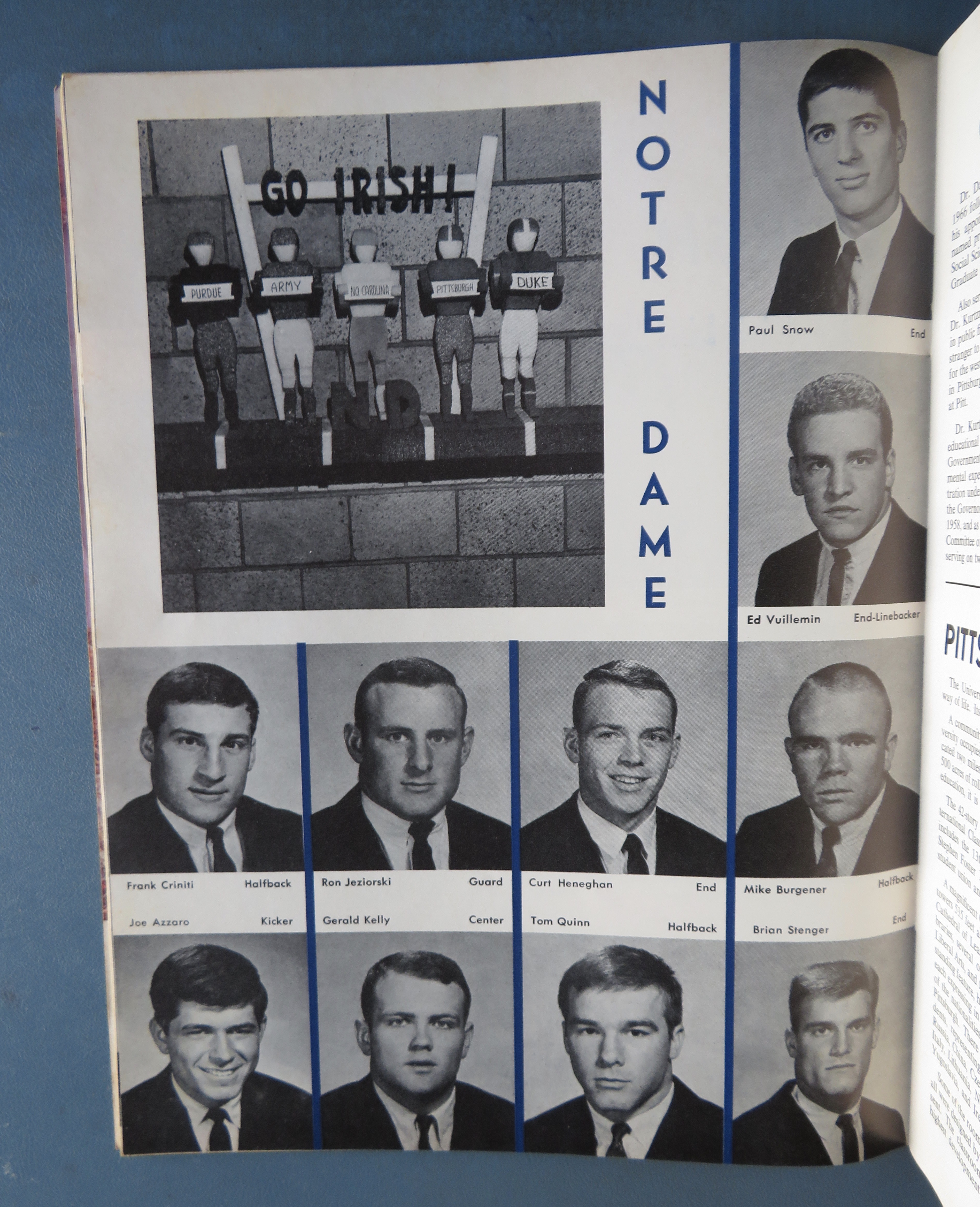 1966 Pittsburgh / Notre Dame Official Program