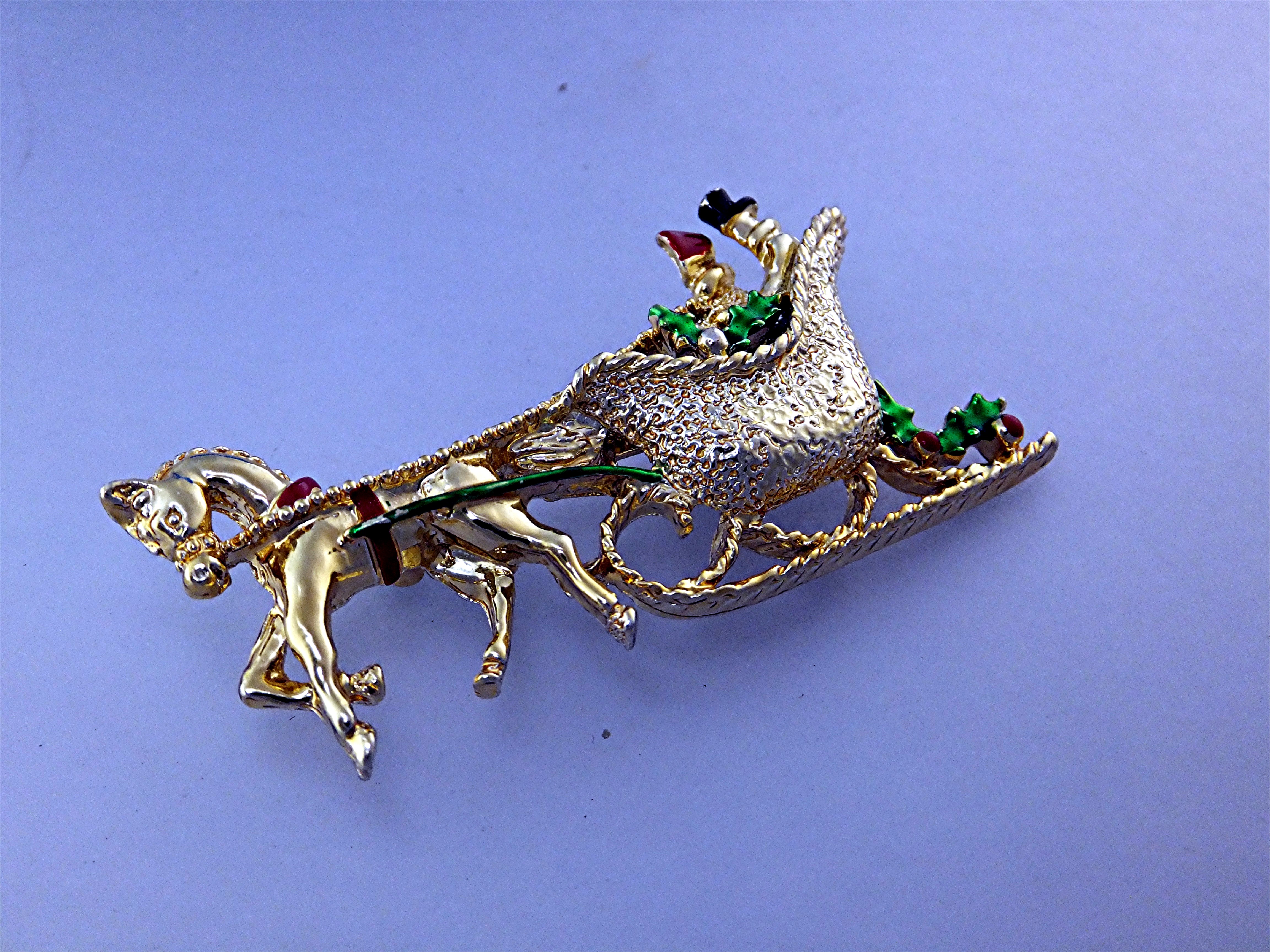 Brooch Pin GERRYS Christmas Sleigh