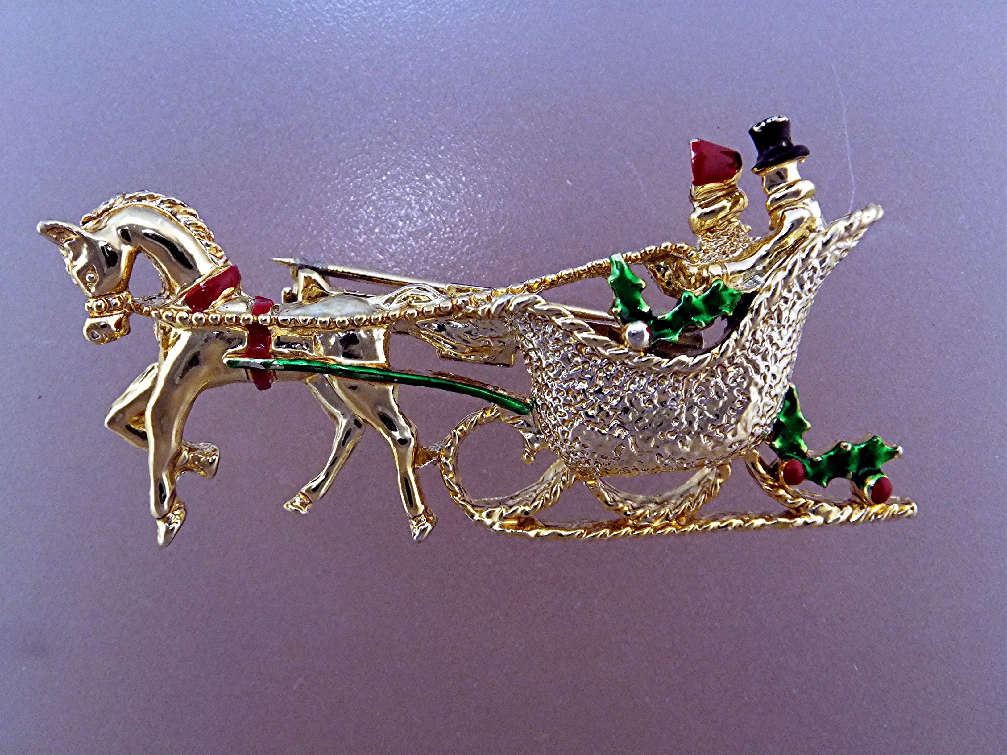 Brooch Pin GERRYS Christmas Sleigh