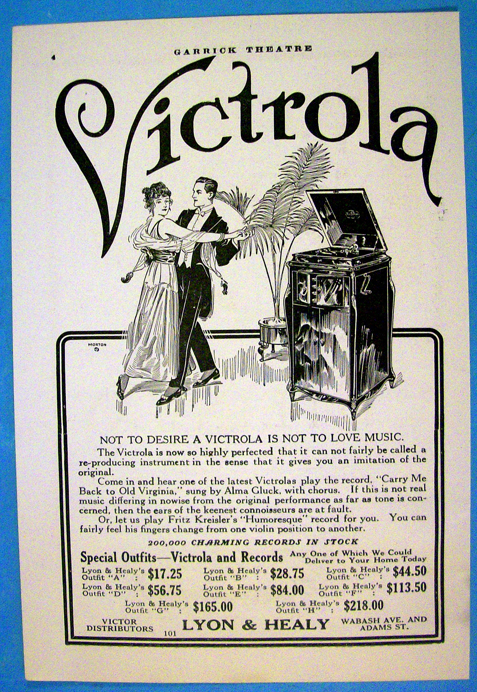 1913 Lyon & Healy Victrola with Couple Dancing