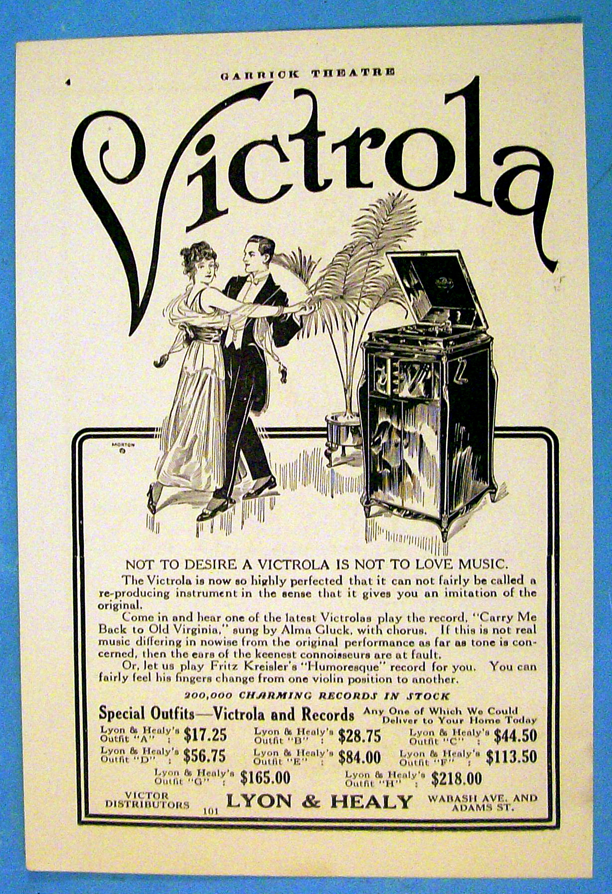 1913 Lyon & Healy Victrola with Couple Dancing