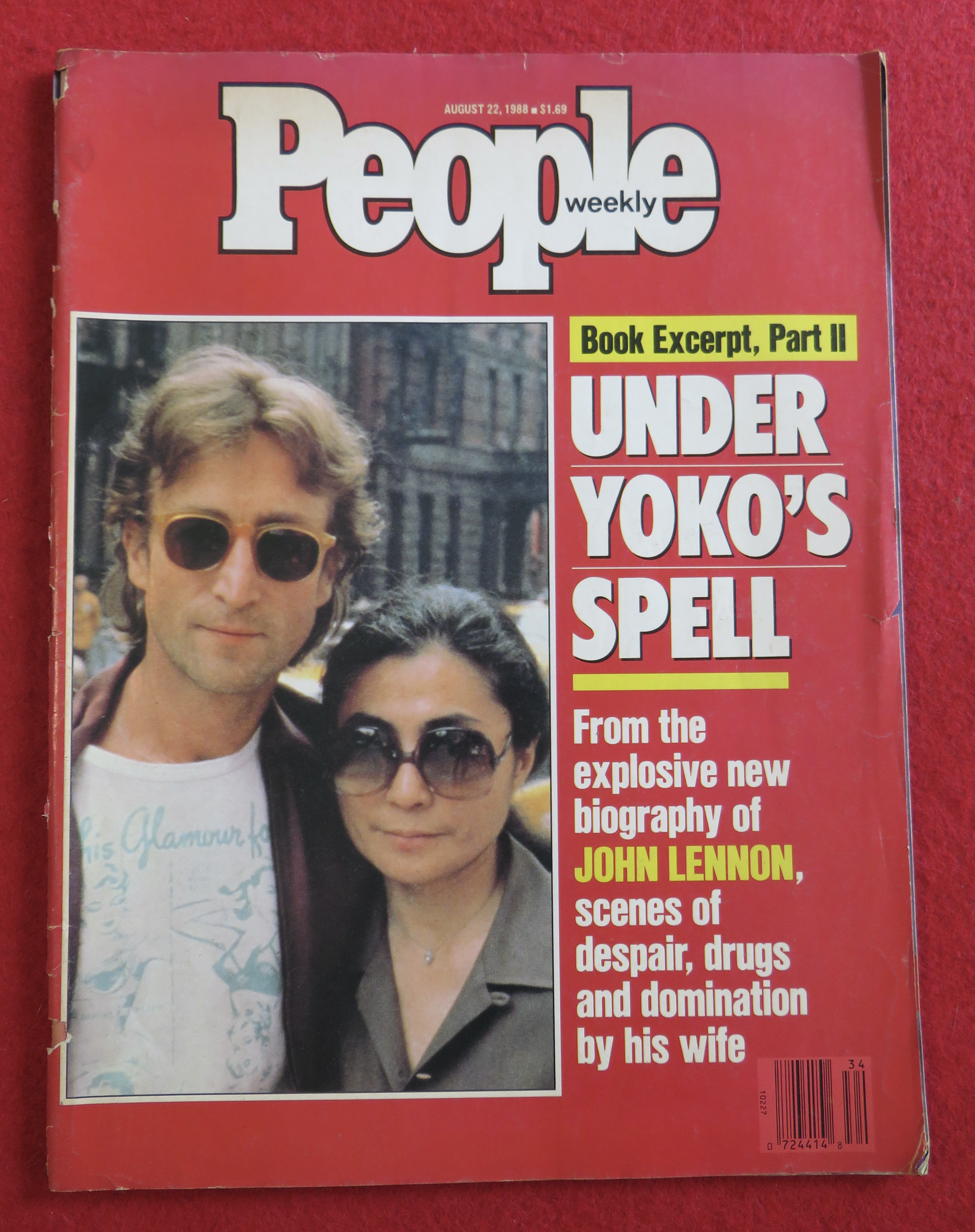 People Weekly Magazine August 22, 1988 John Lennon