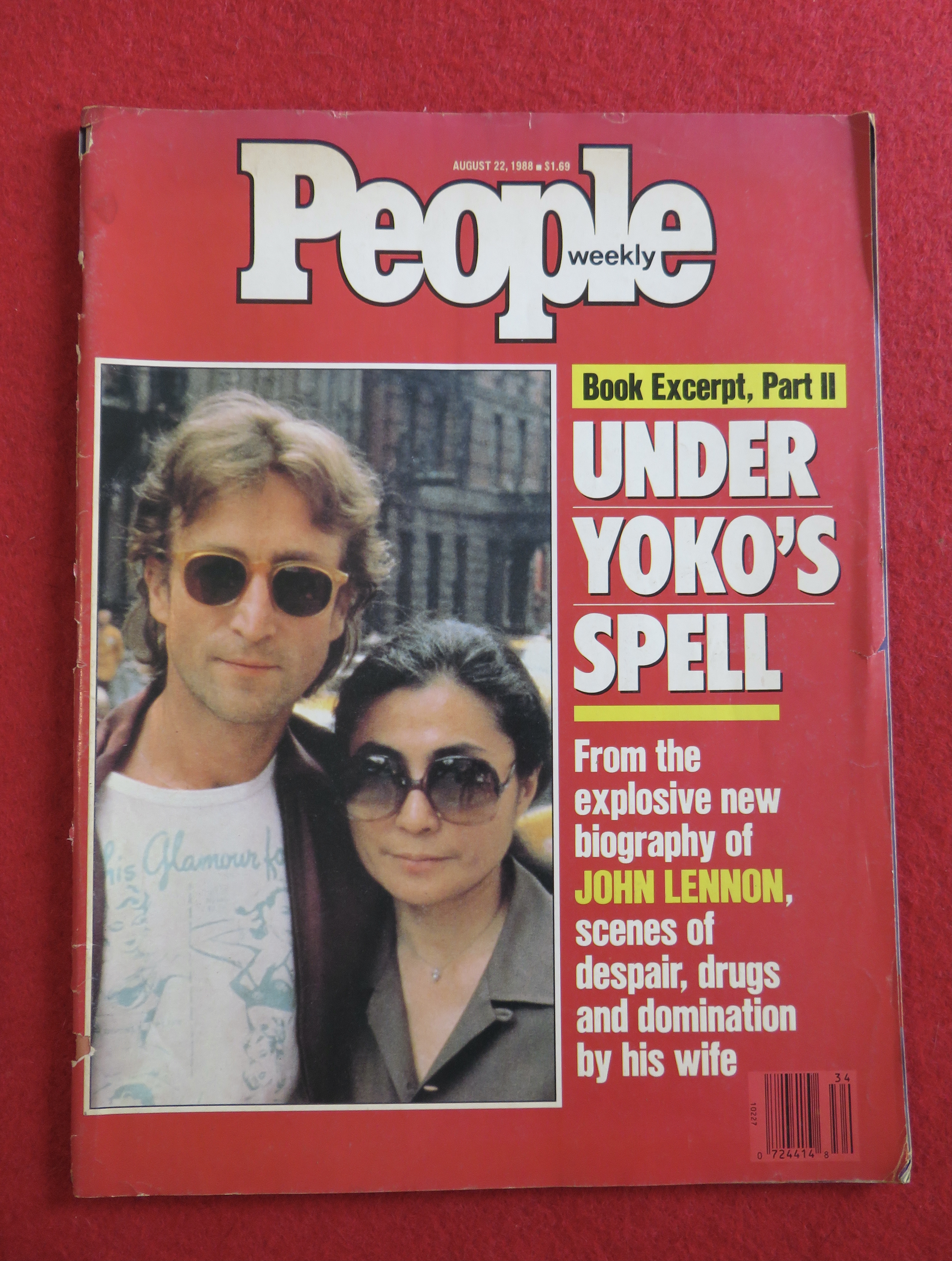 People Weekly Magazine August 22, 1988 John Lennon