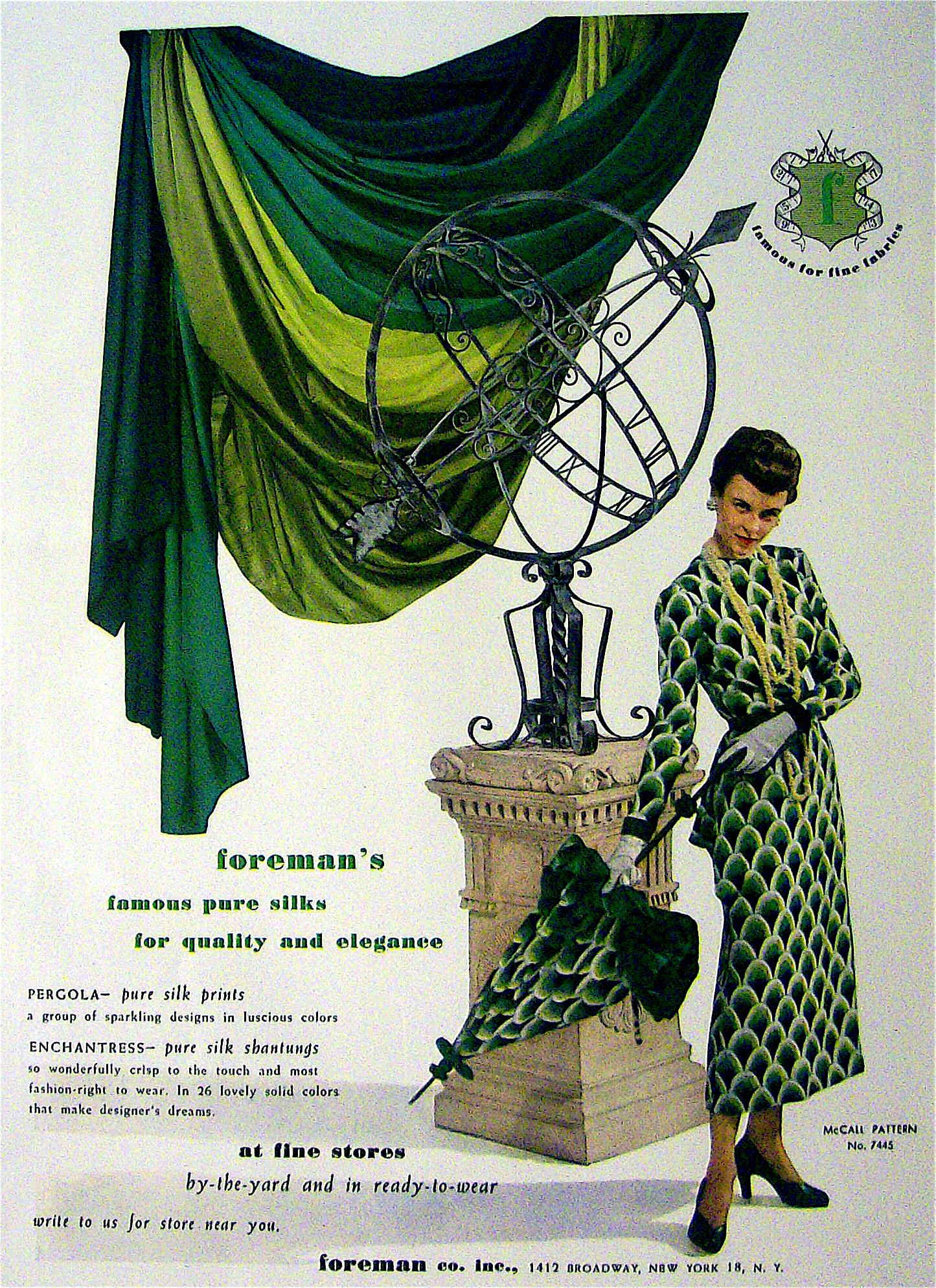 1948 Foreman Fabric w/ Matching Dress and Umbrella