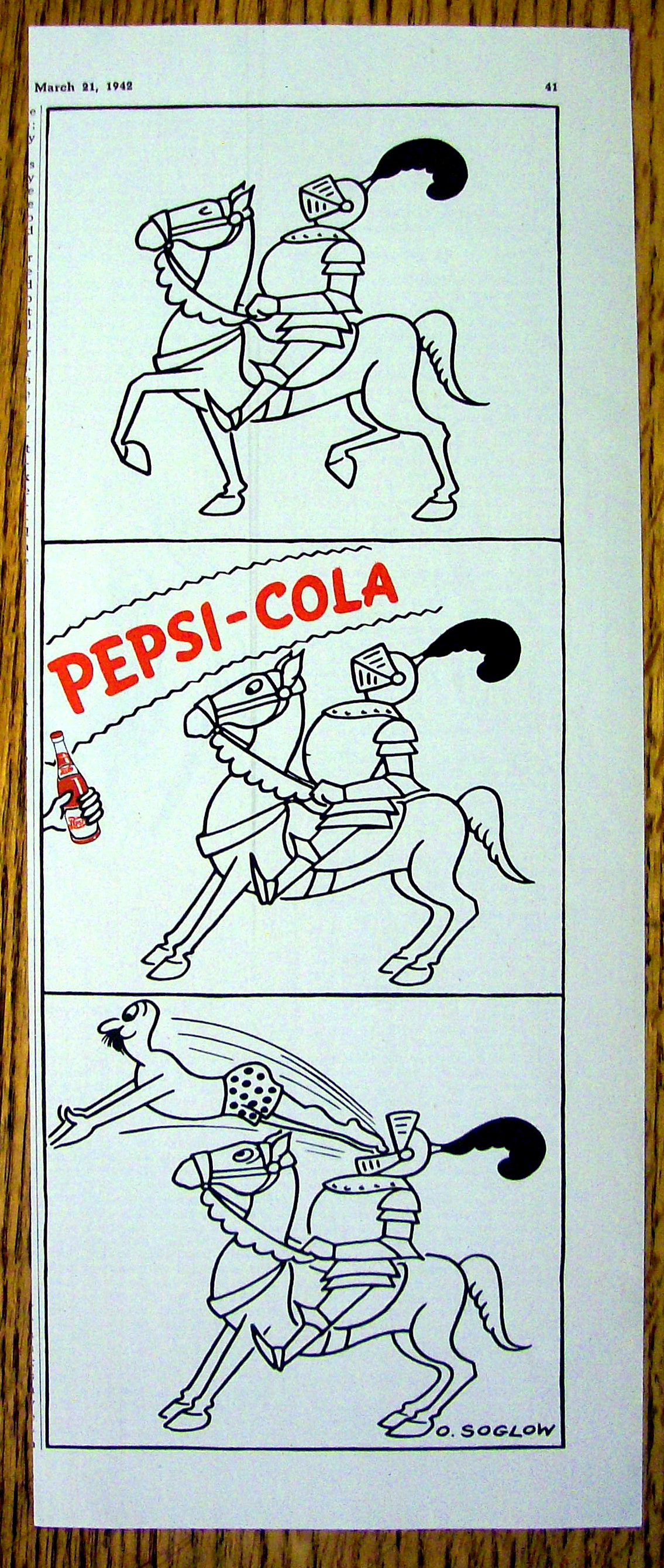 1942 Pepsi-Cola with a Knight on a Horse