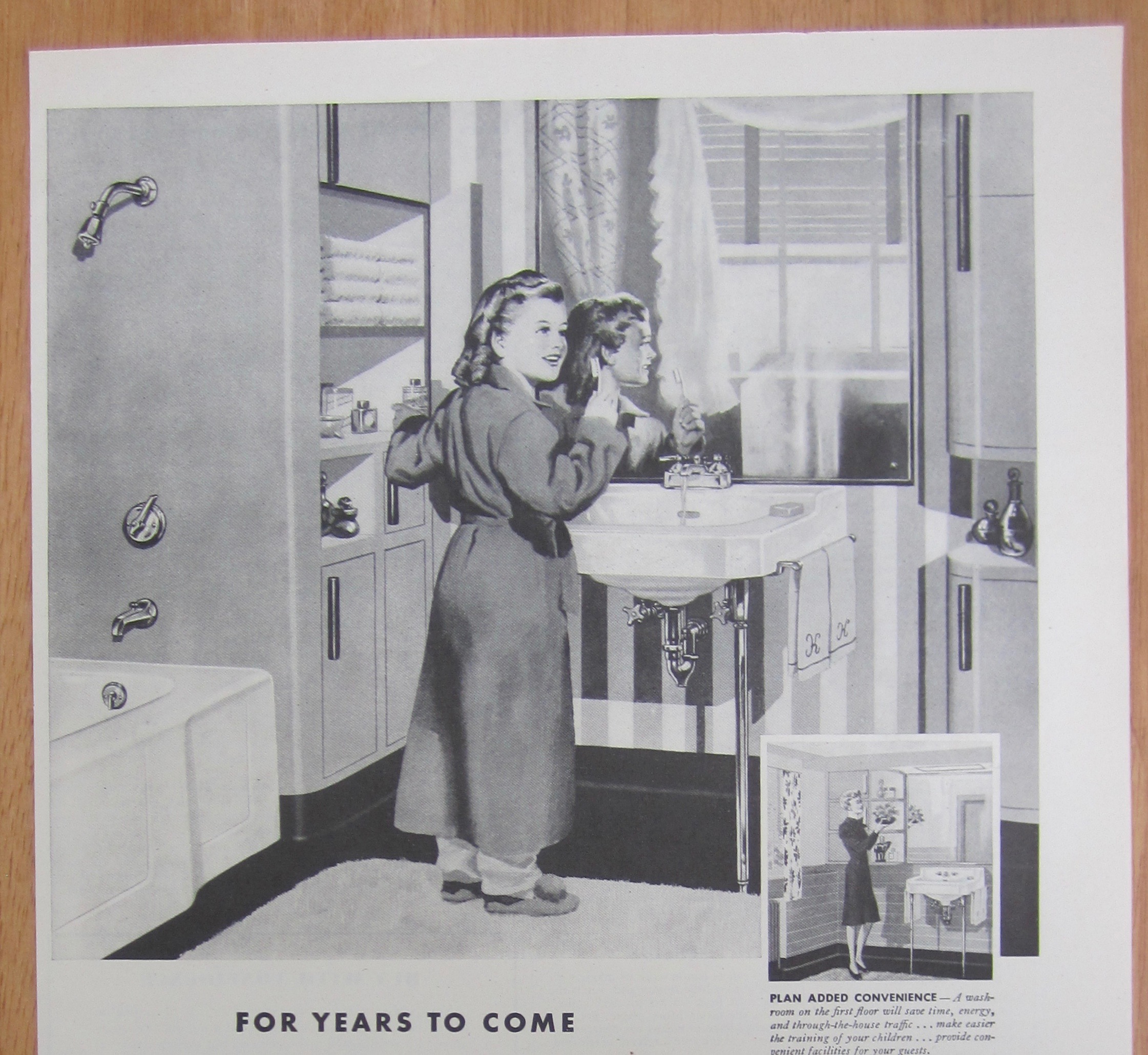 1946 Kohler Of Kohler with Little Girl Brushing Teeth