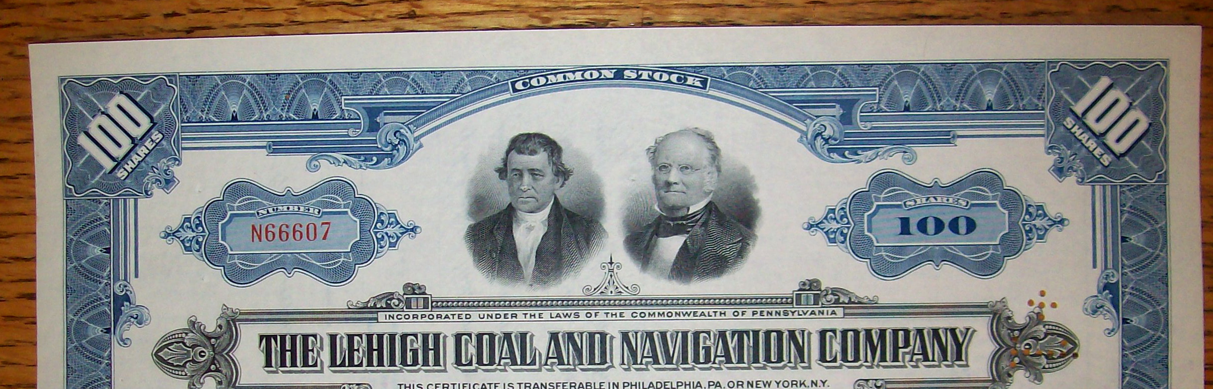 1954 LeHigh Coal & Navigation Company Stock Certificate