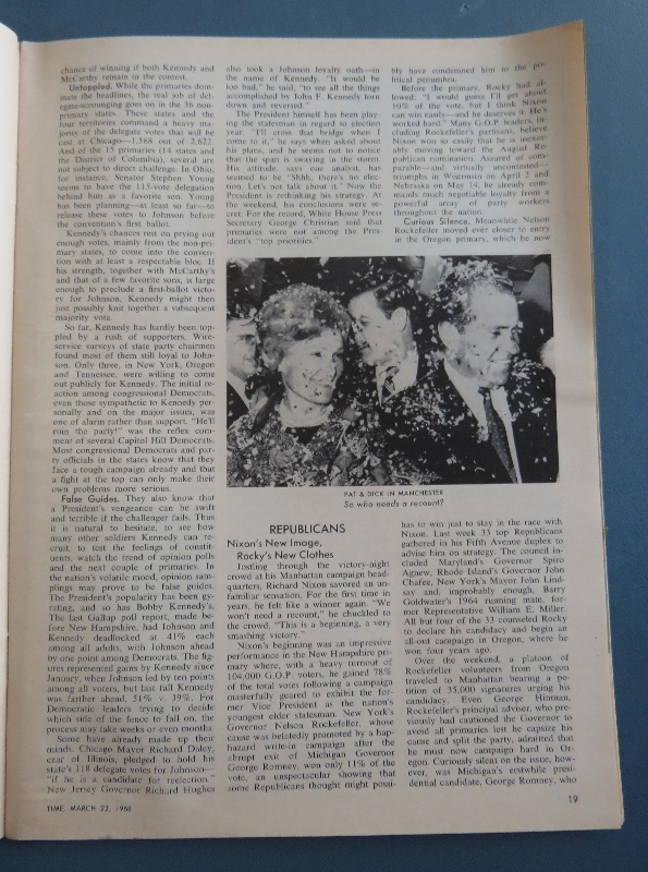 Time Magazine March 22, 1968 Eugene McCarthy
