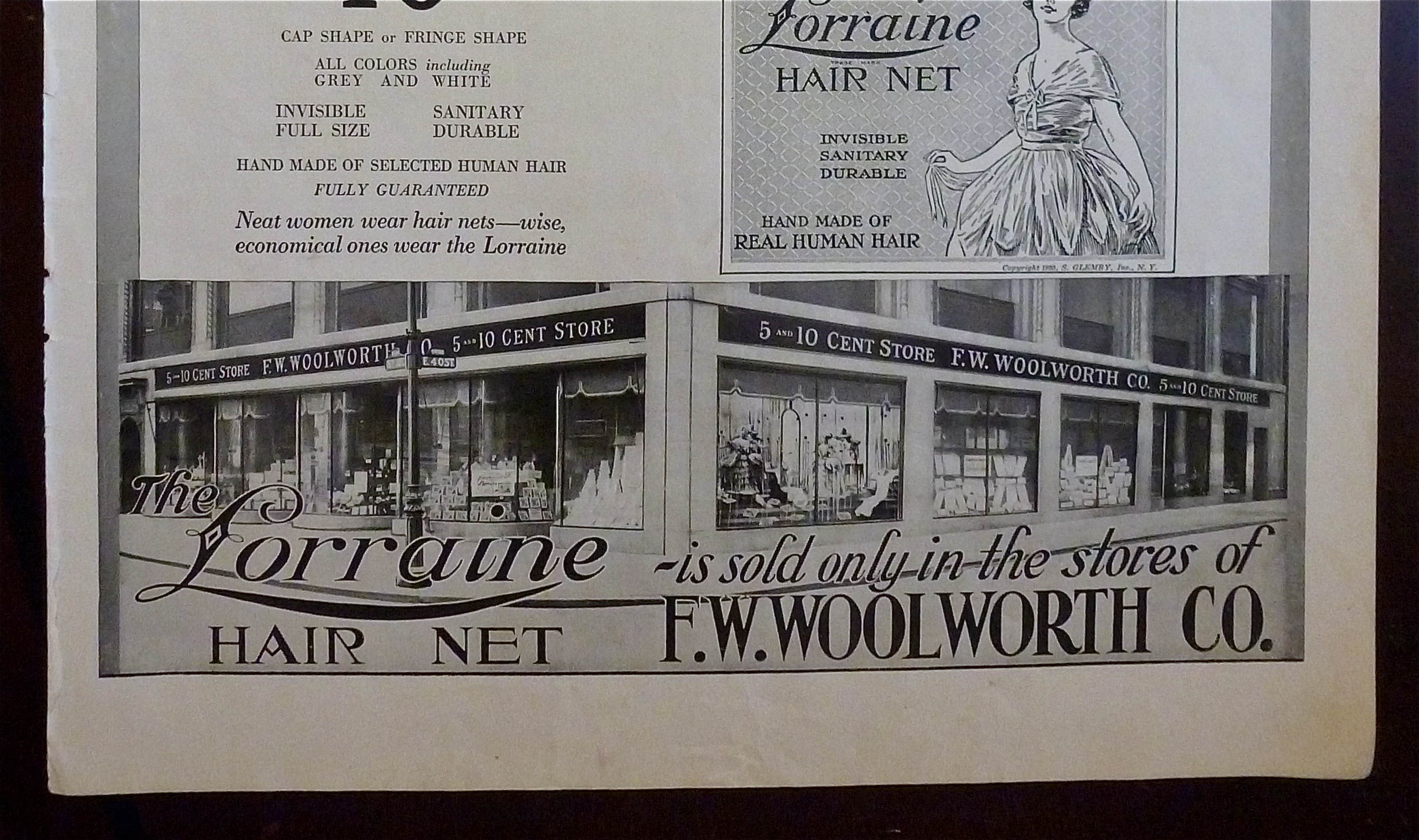 1921 Lorraine Hair Net with Woman Smiling