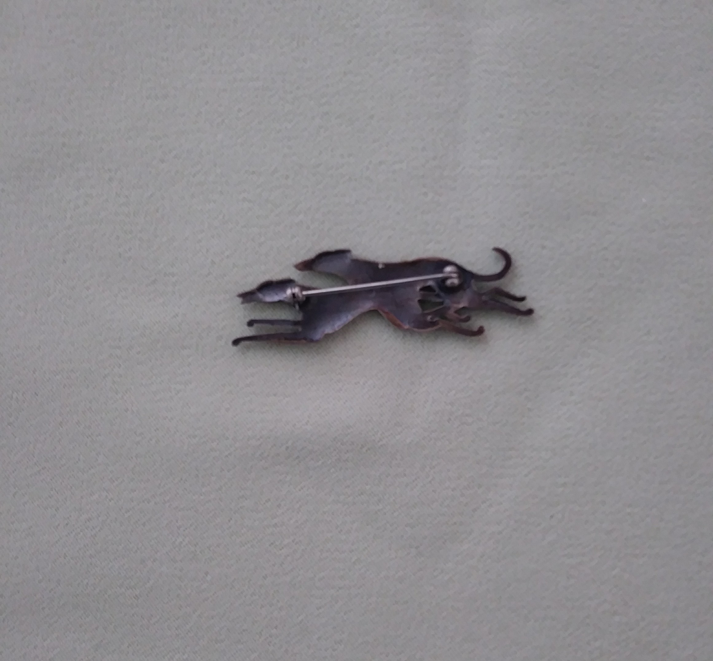Sterling Silver Racing Greyhounds Brooch Pin