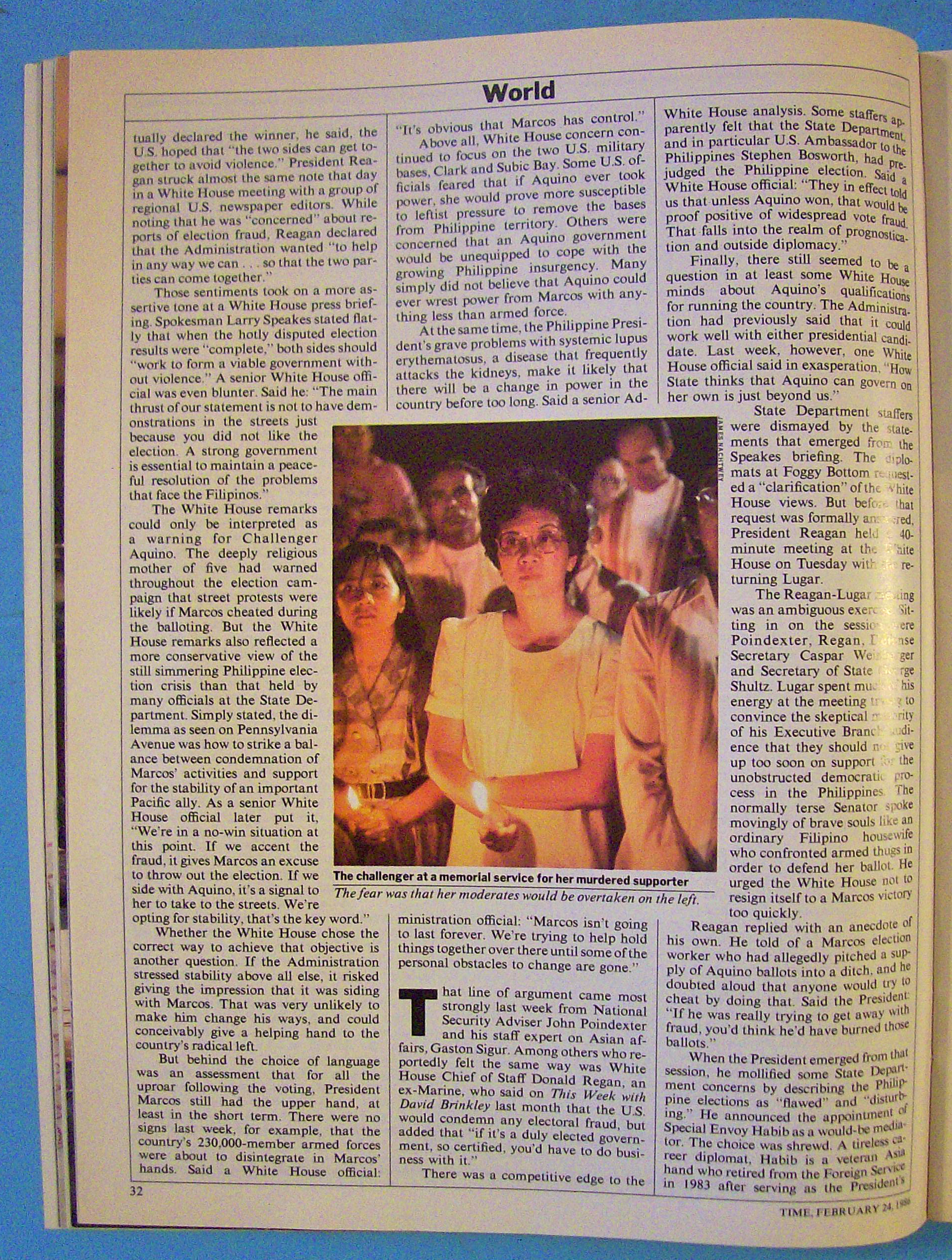 Time Magazine February 24, 1986 Leader Corazon Aquino