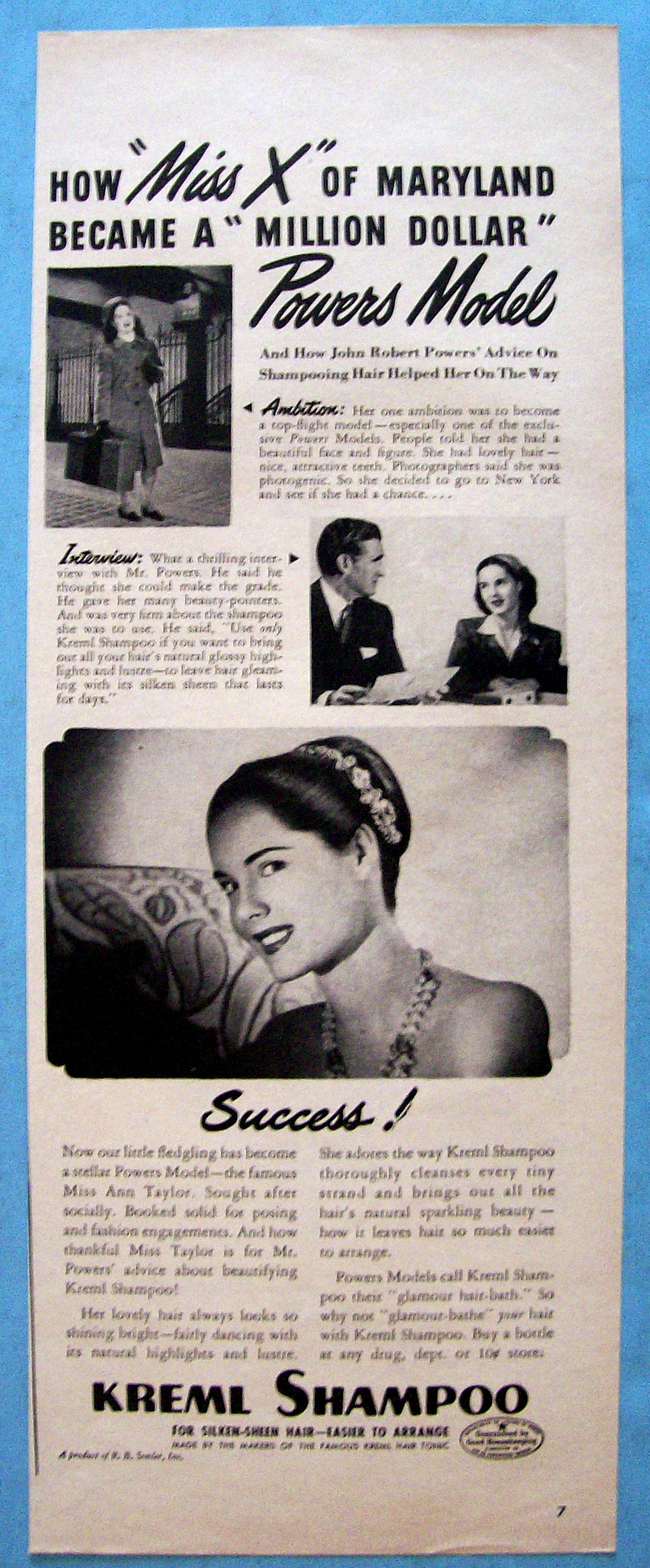 1946 Kreml Shampoo with Powers Model