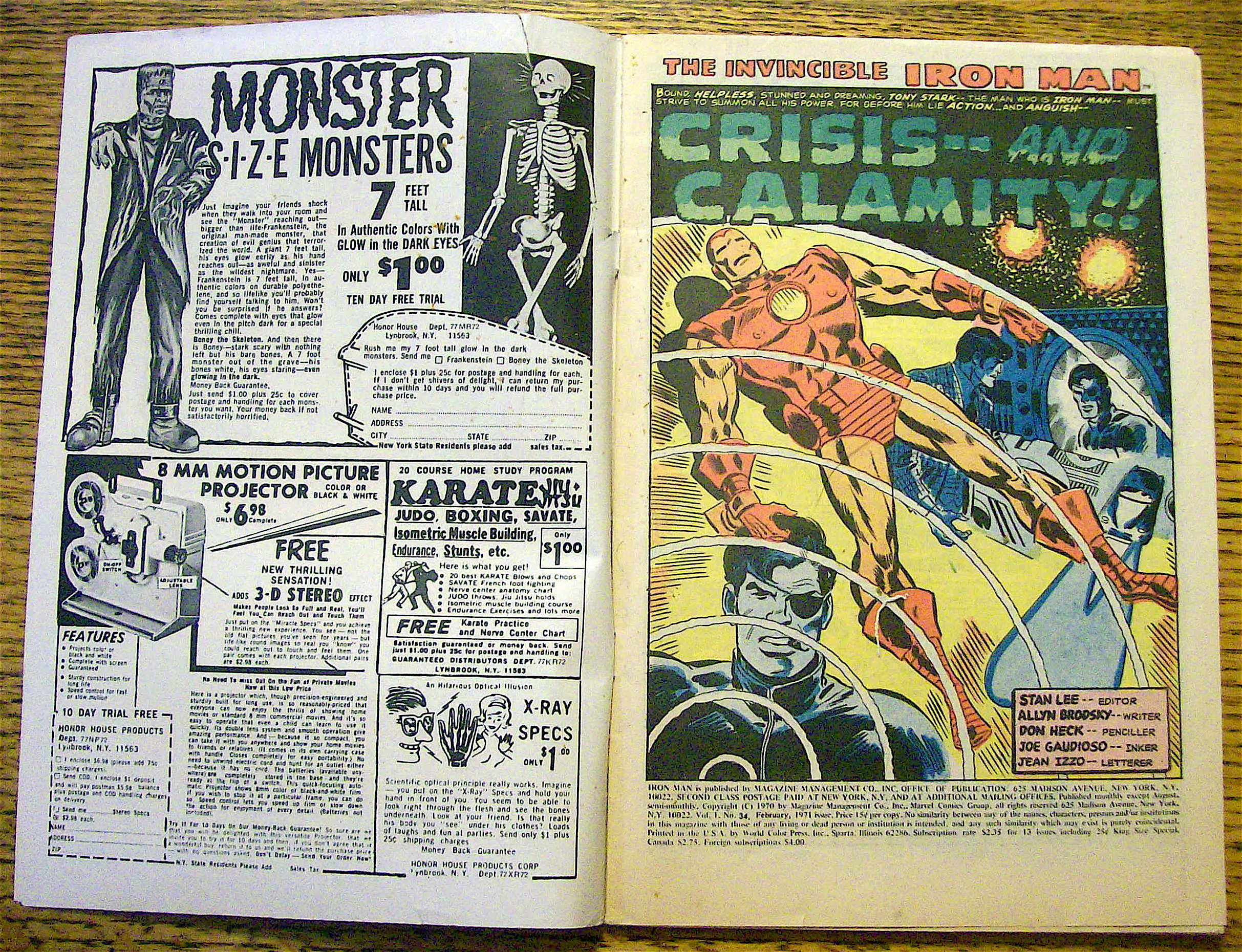 Iron Man Comic #34 February 1971 Crisis & Calamity