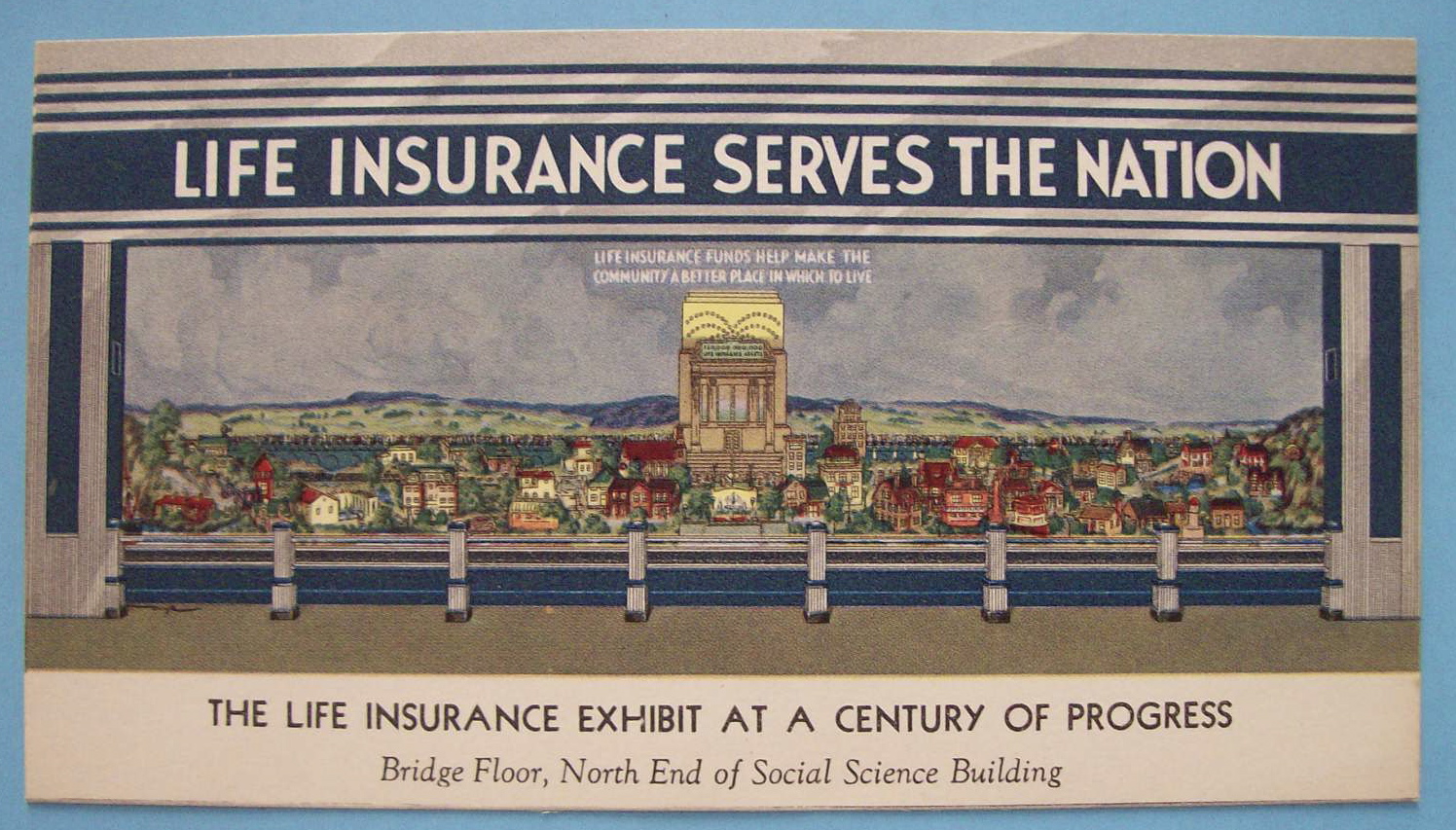 1933 Century Of Progress Life Insurance Postcard
