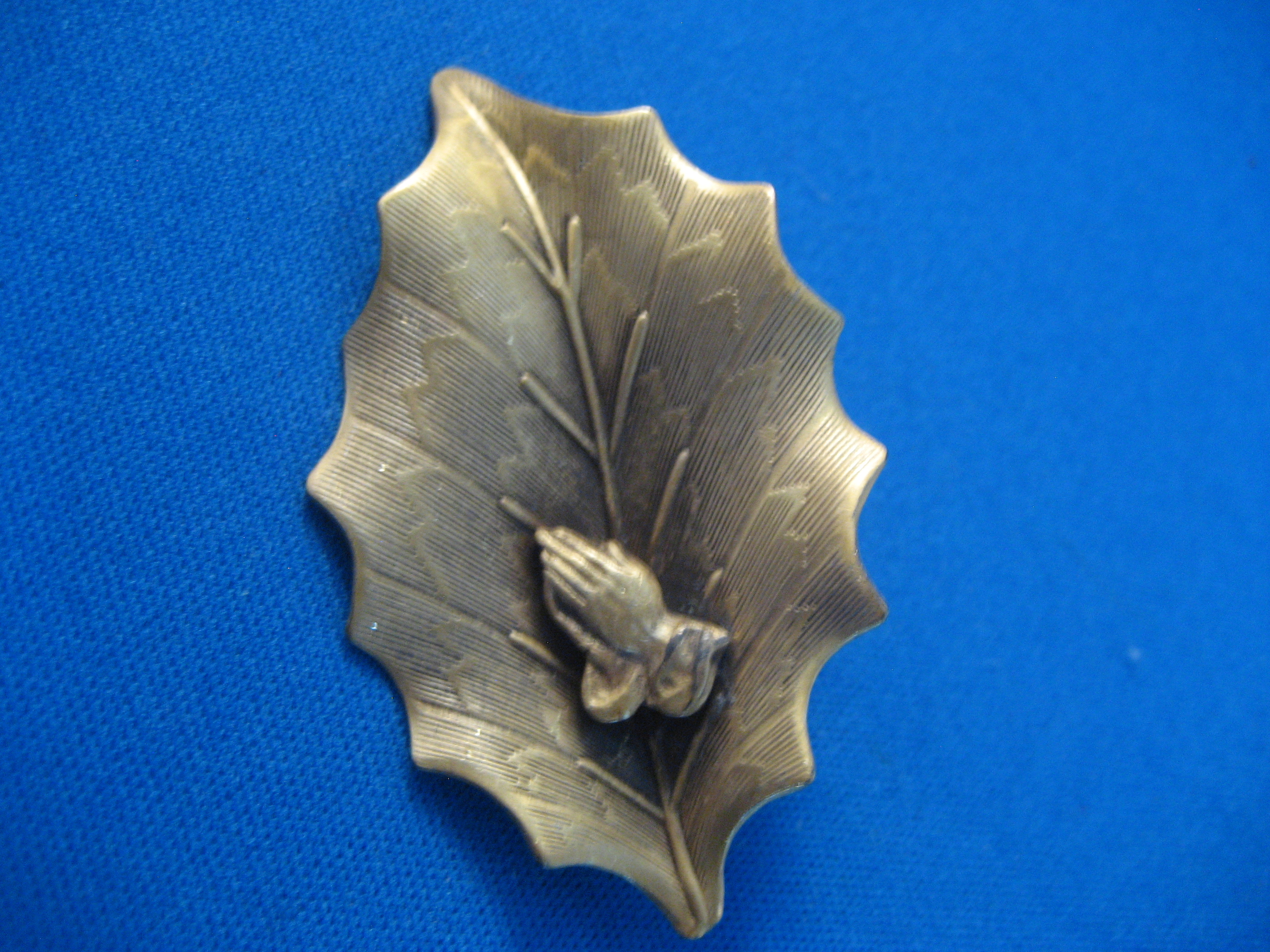 Praying Hands Leaf Brooch