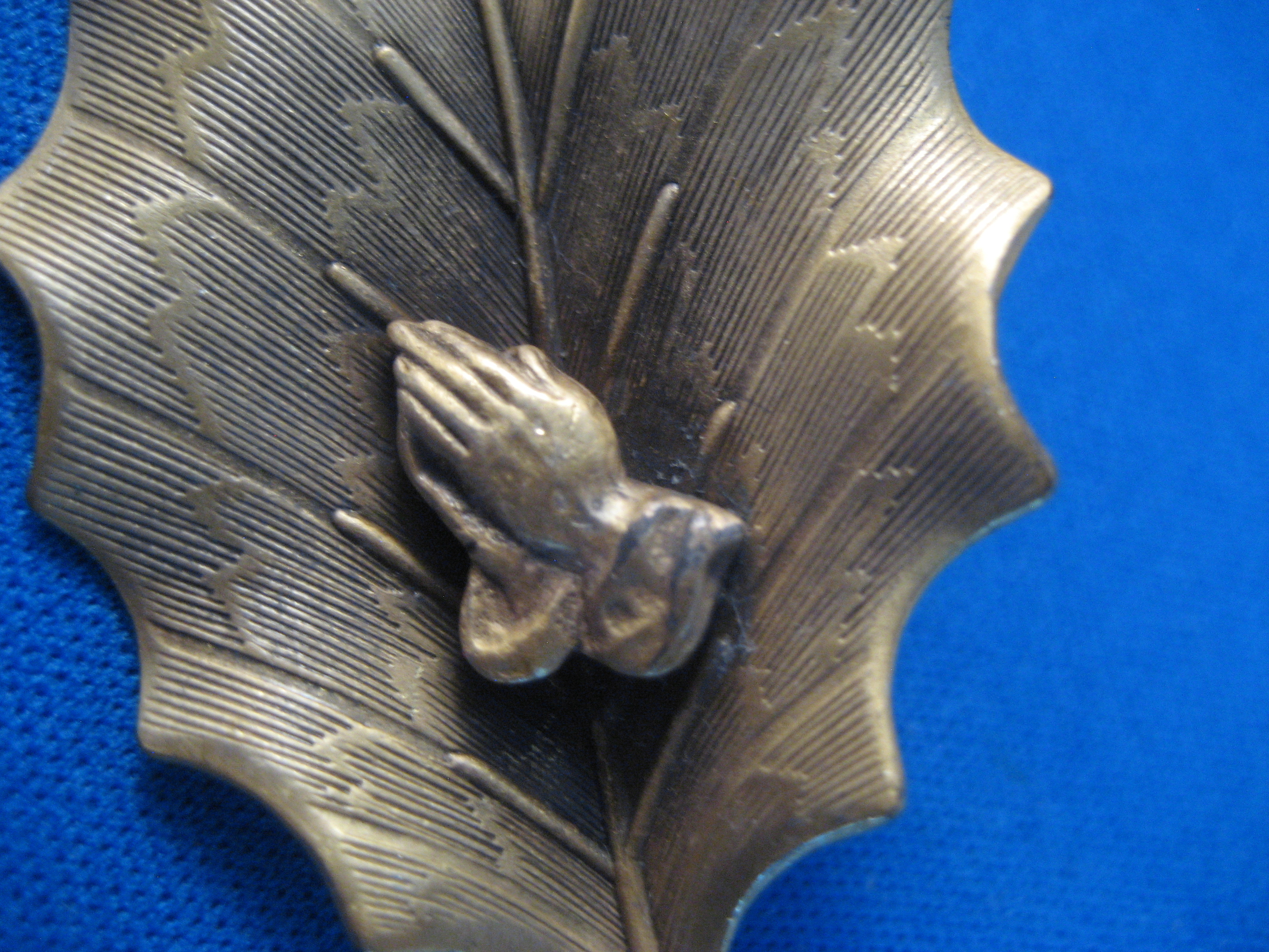 Praying Hands Leaf Brooch