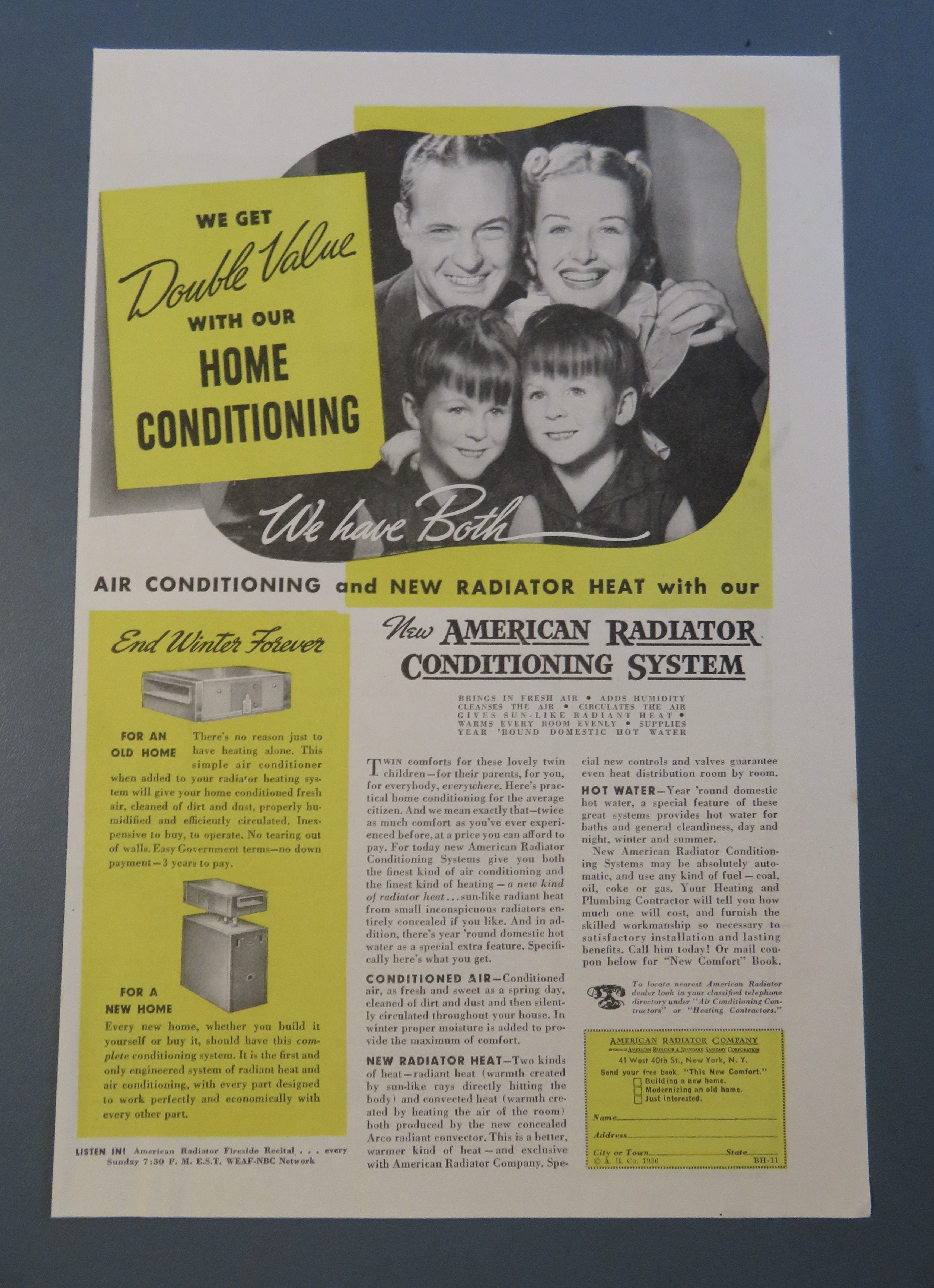 1936 American Radiator Conditioning Systems with Family