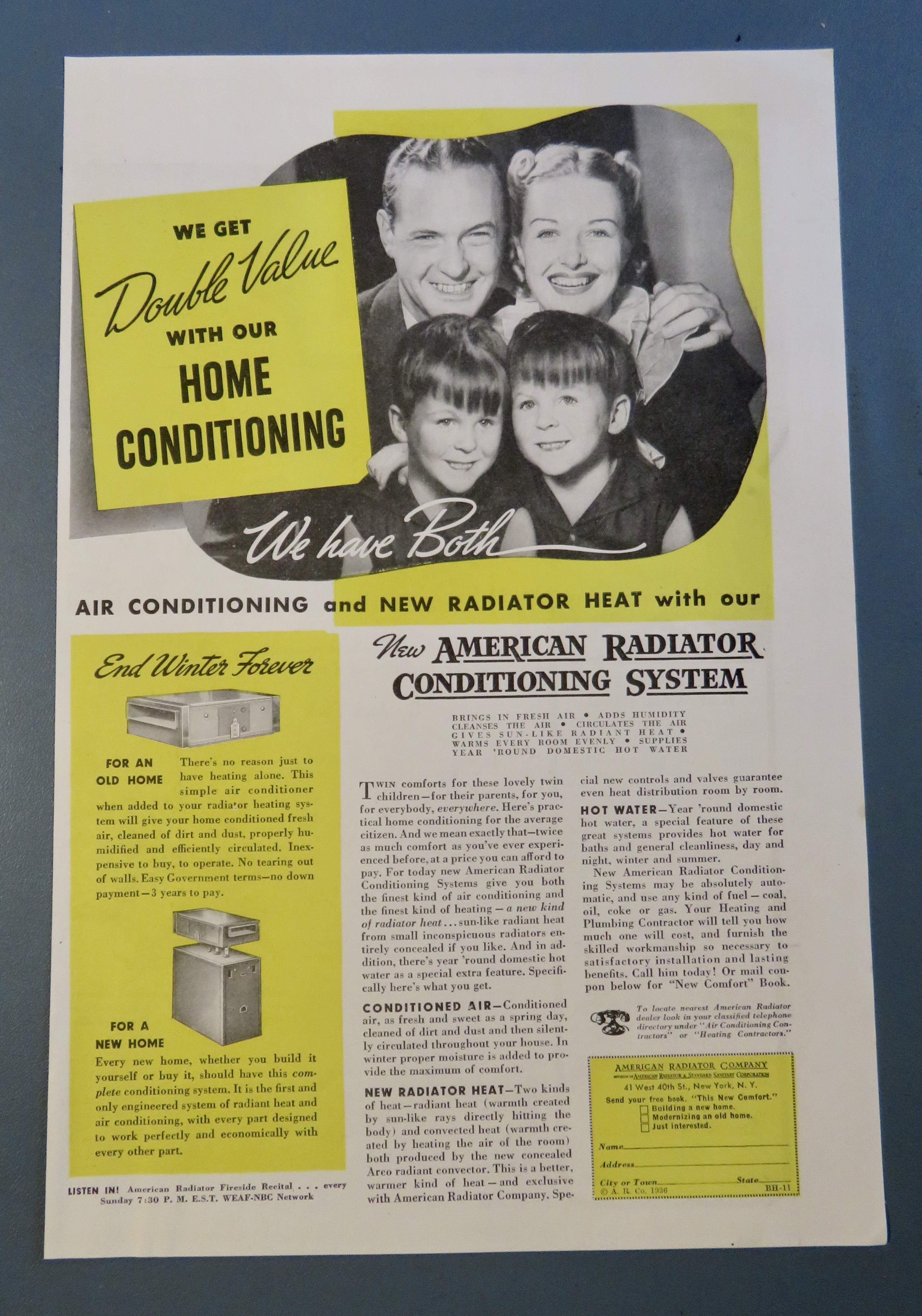 1936 American Radiator Conditioning Systems with Family