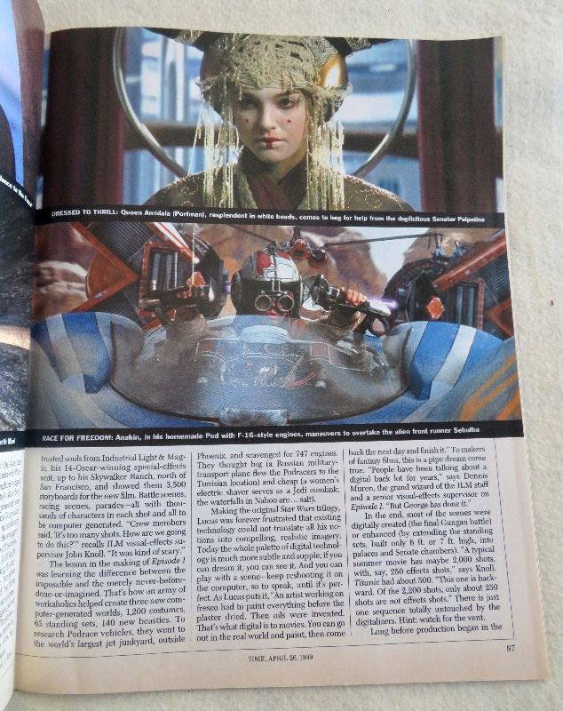 Time Magazine April 26, 1999 Star Wars: The Complete Guide To The Phantom Menace
