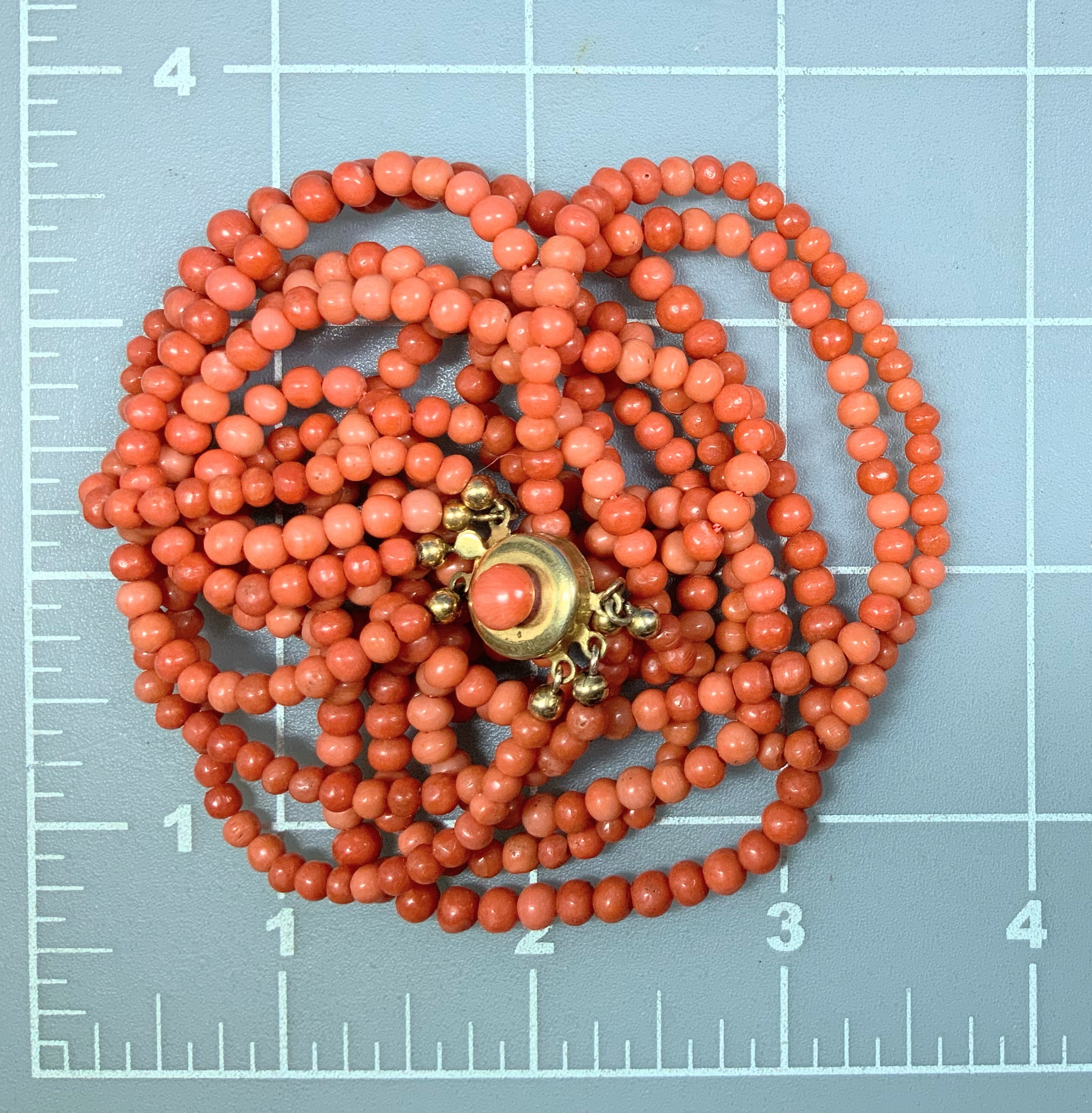 Salmon Coral Graduated 3 Strand Necklace