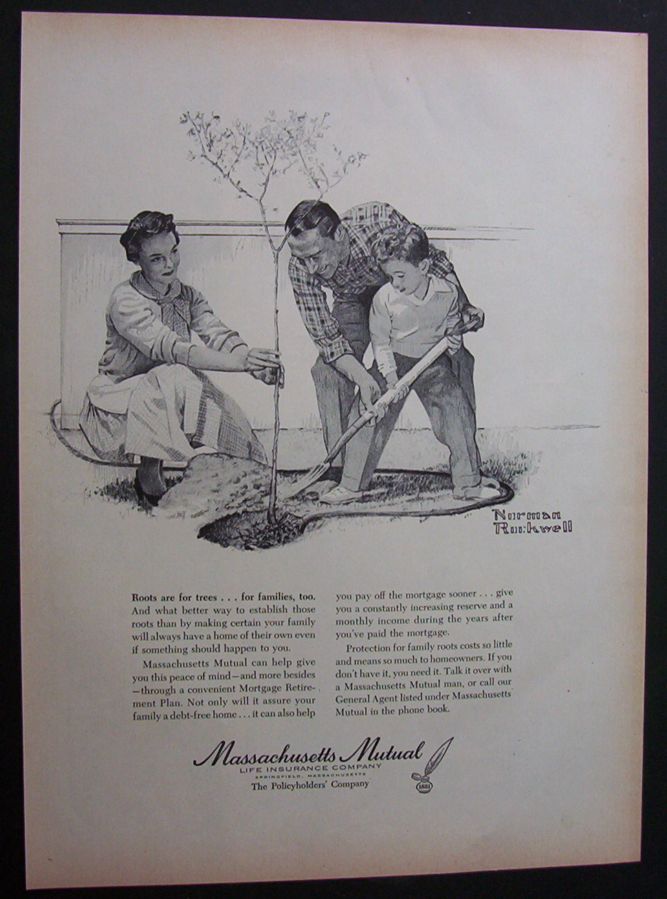 1958 Massachusetts Mutual Ins Done By Norman Rockwell