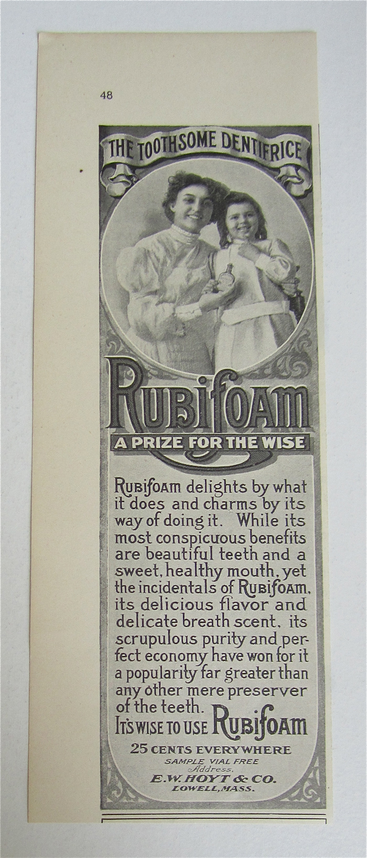 1907 Rubifoam with Mother & Daughter Smiling