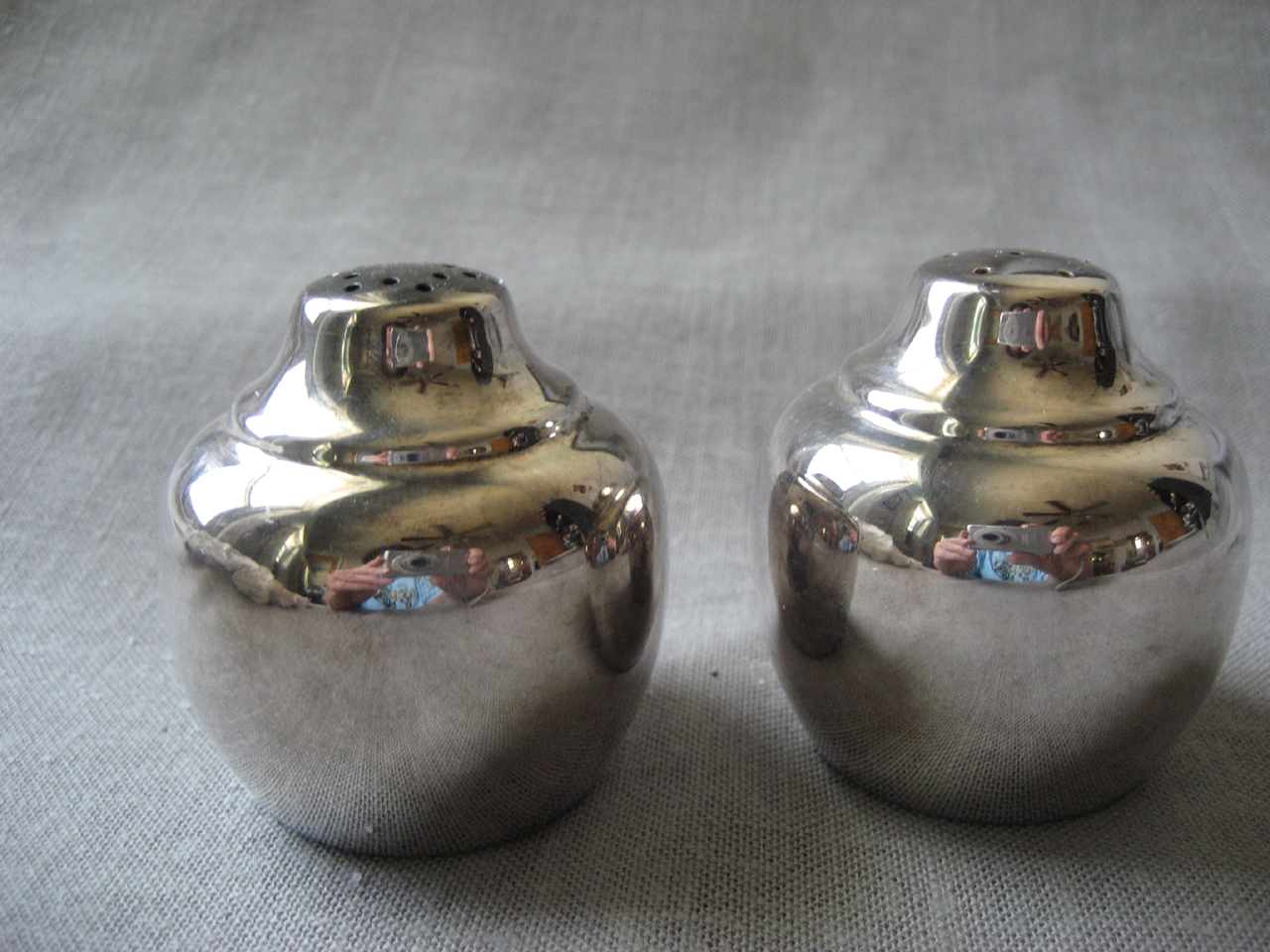 Silver Art Deco Salt and Pepper