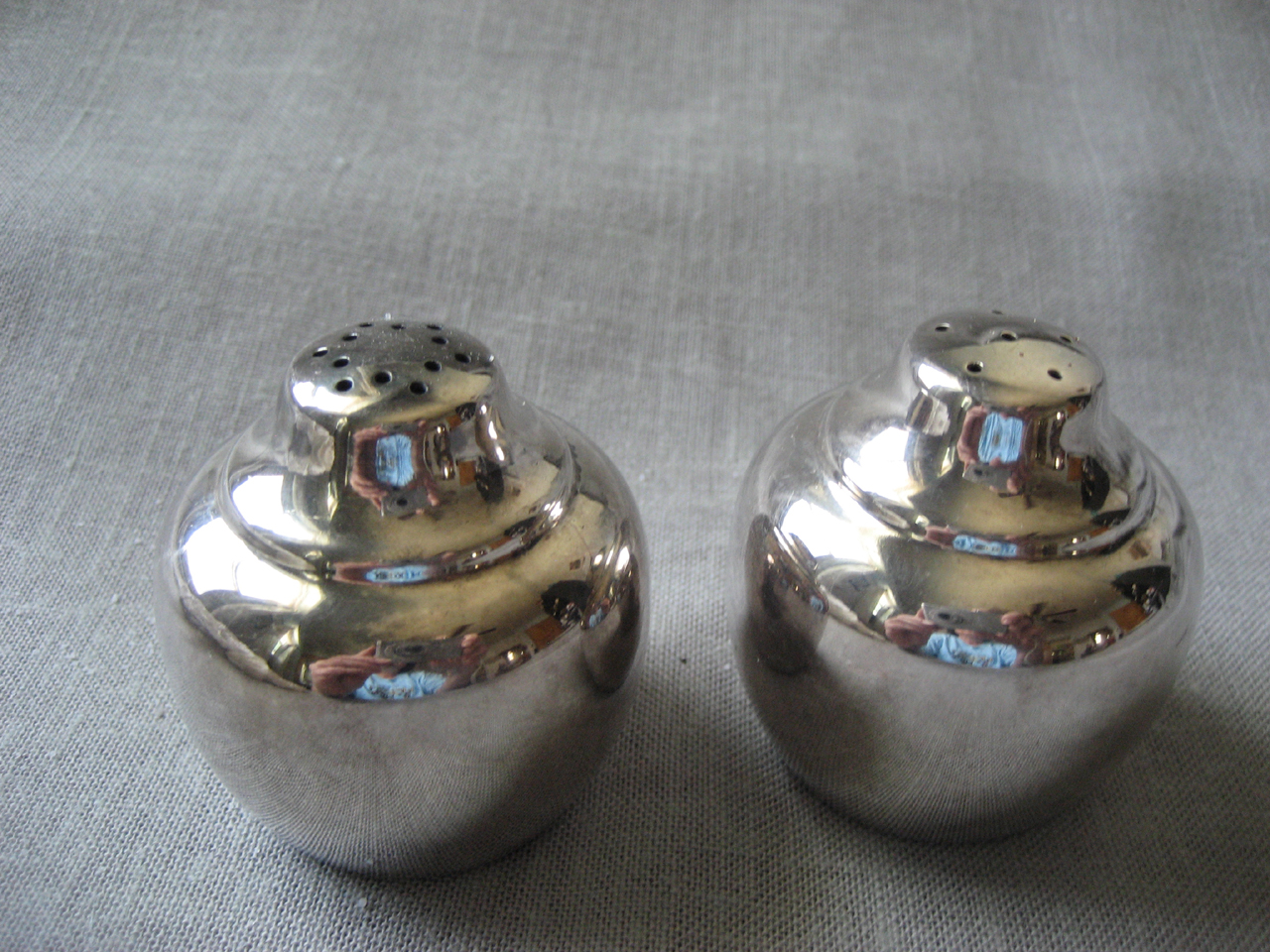 Silver Art Deco Salt and Pepper