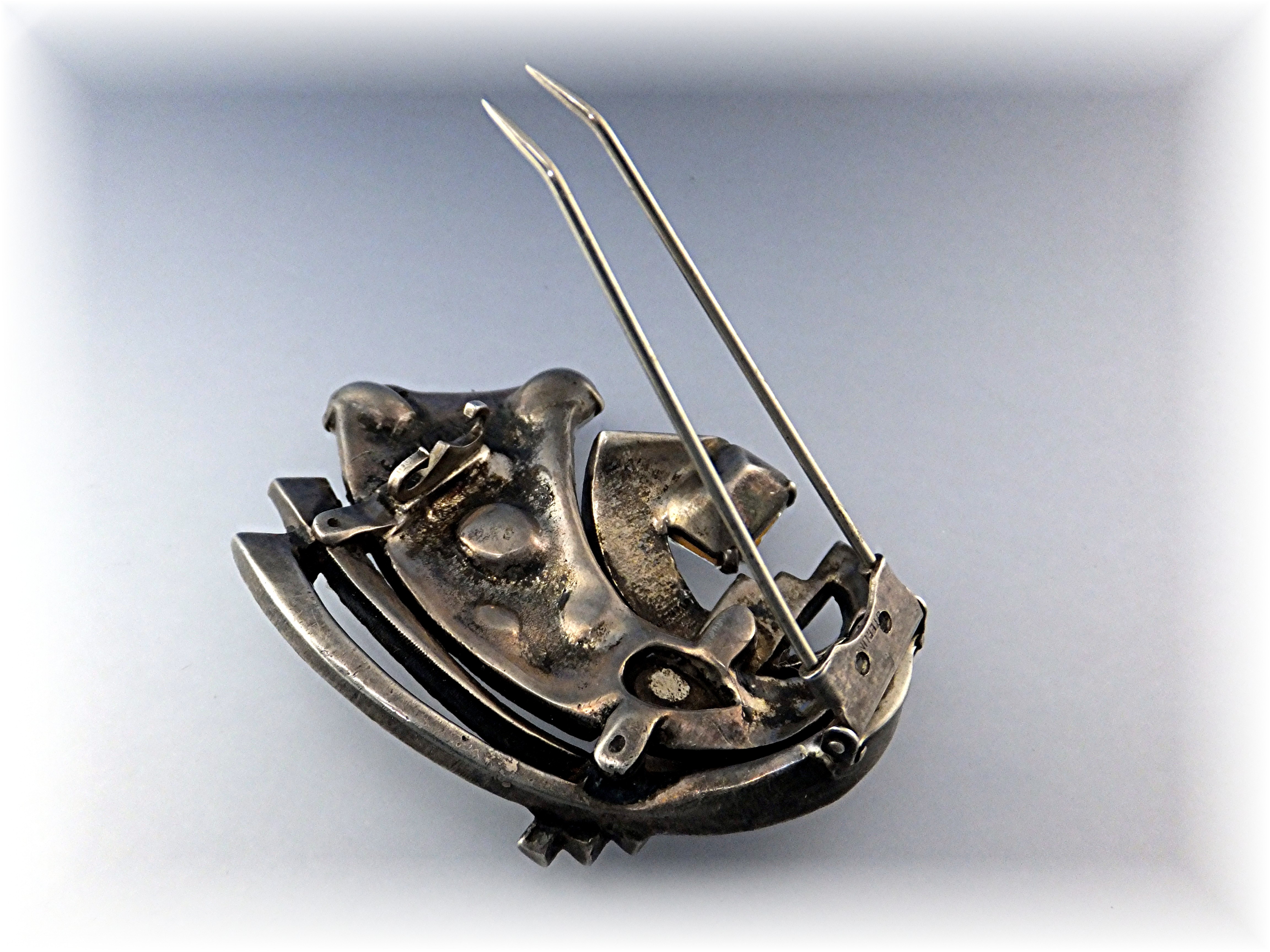Brooch Fur Clip EISENBERG Sterling Silver Crystal
