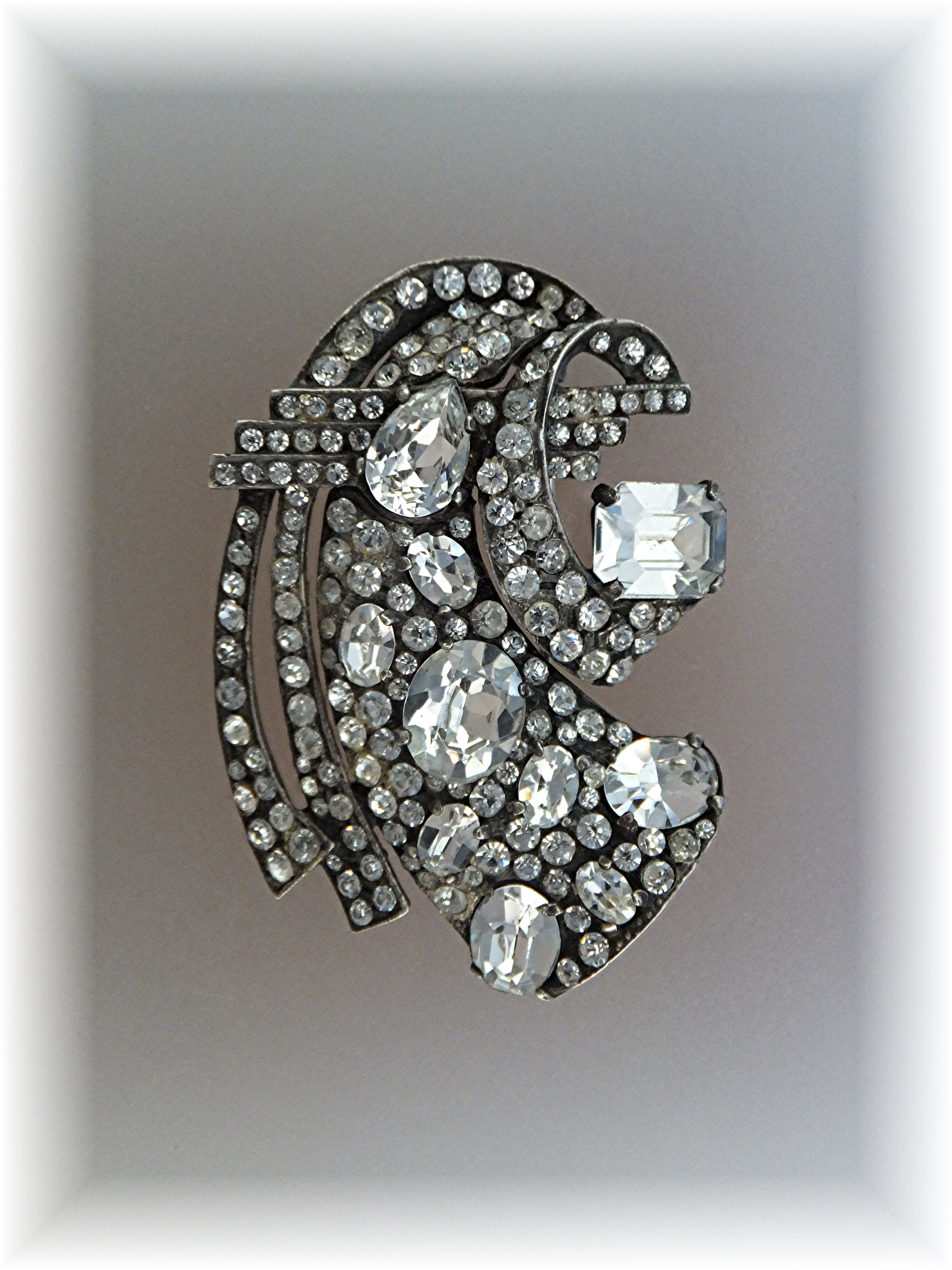 Brooch Fur Clip EISENBERG Sterling Silver Crystal
